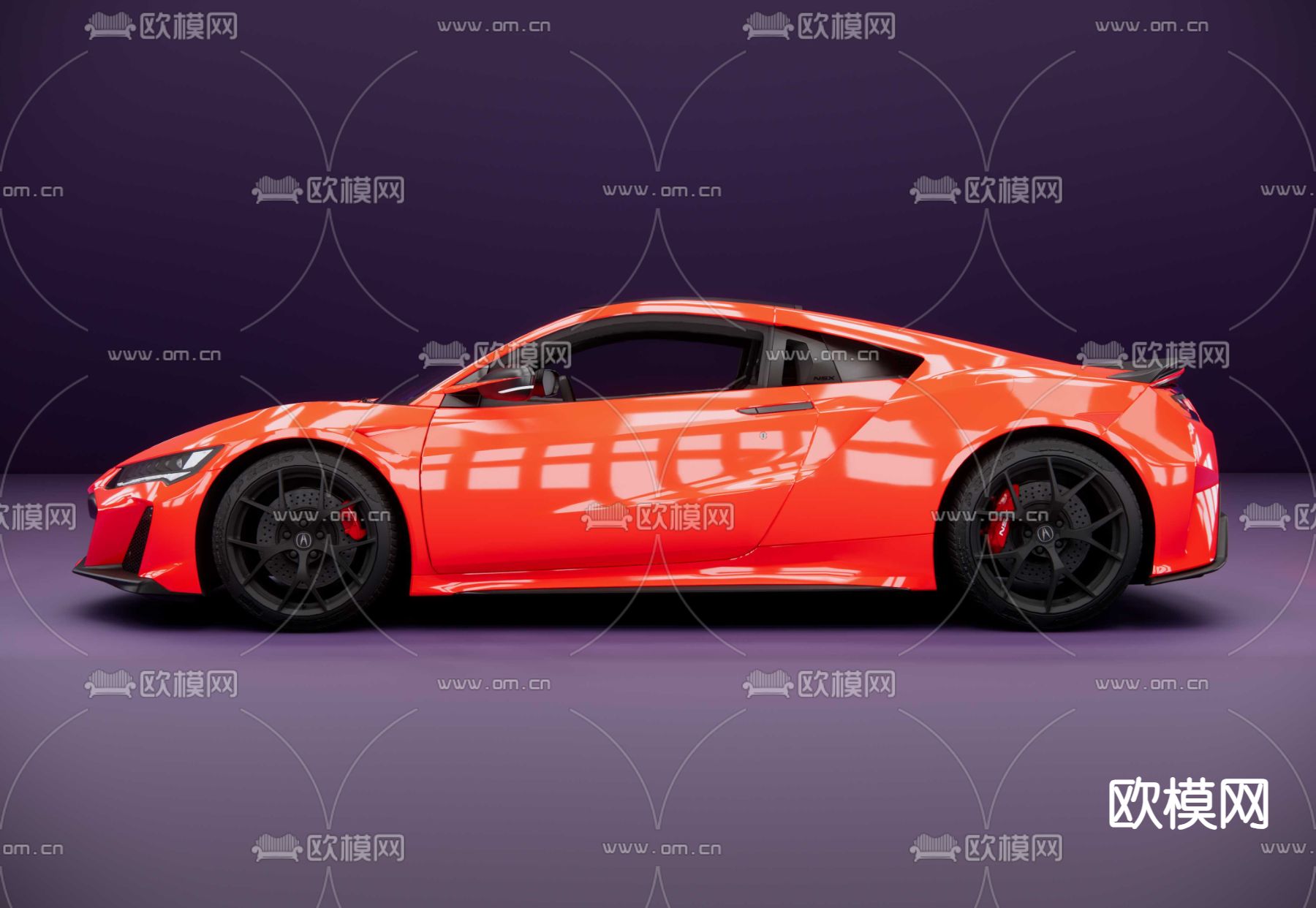 本田讴歌NSX超级跑车su模型下载（渲染图2）