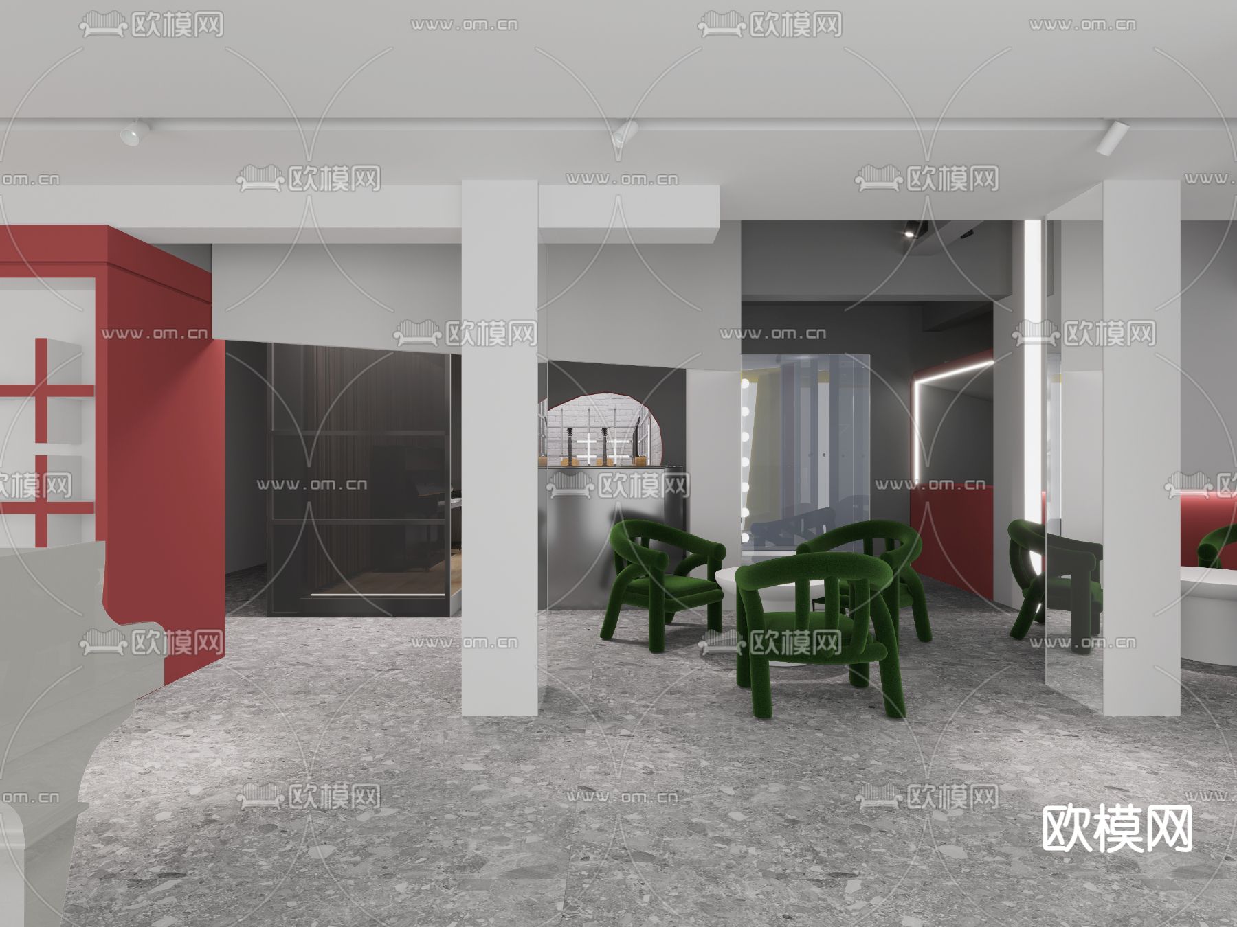 钢琴室 培训中心3d模型下载（渲染图2）