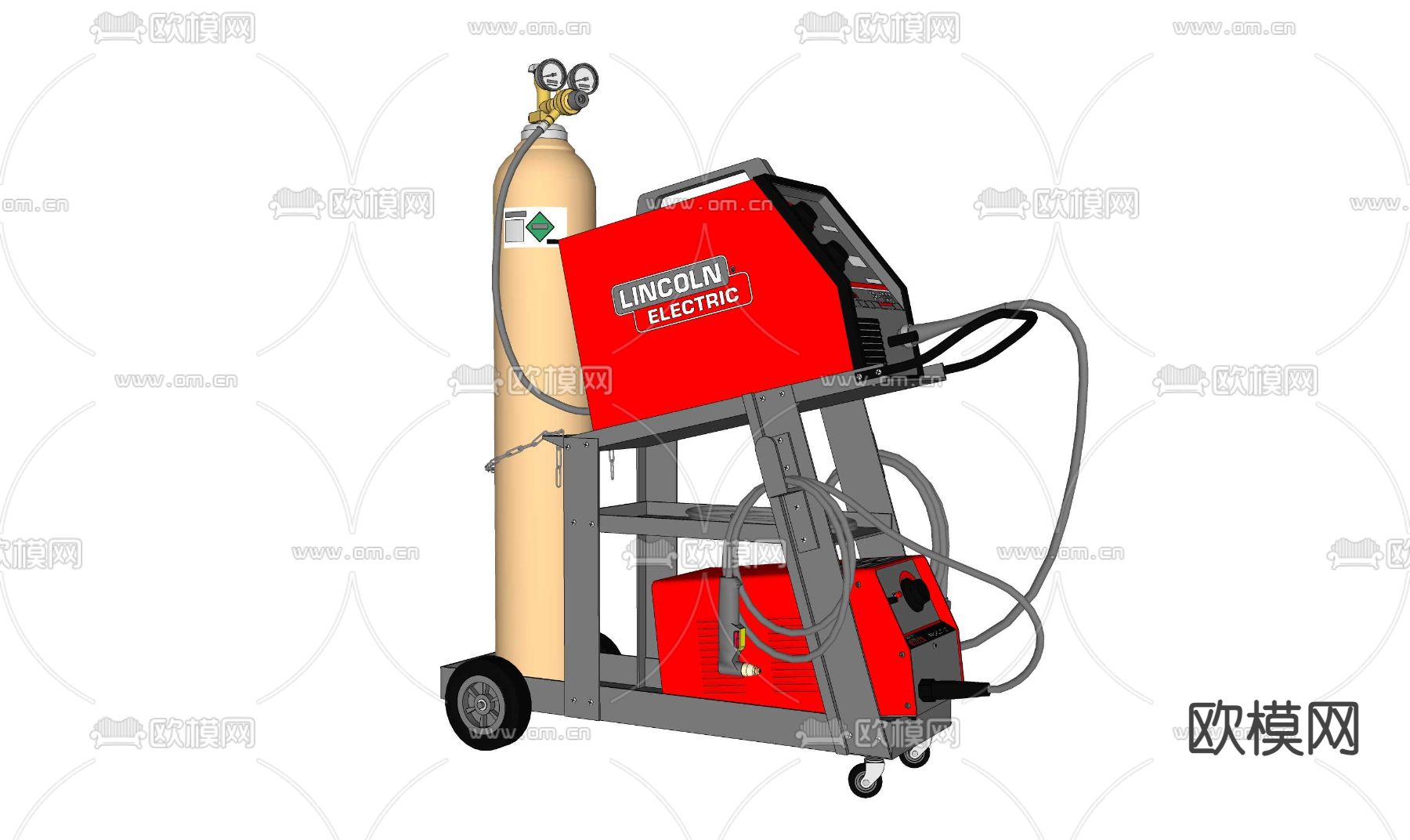 气保焊机 电焊机su模型下载（渲染图1）