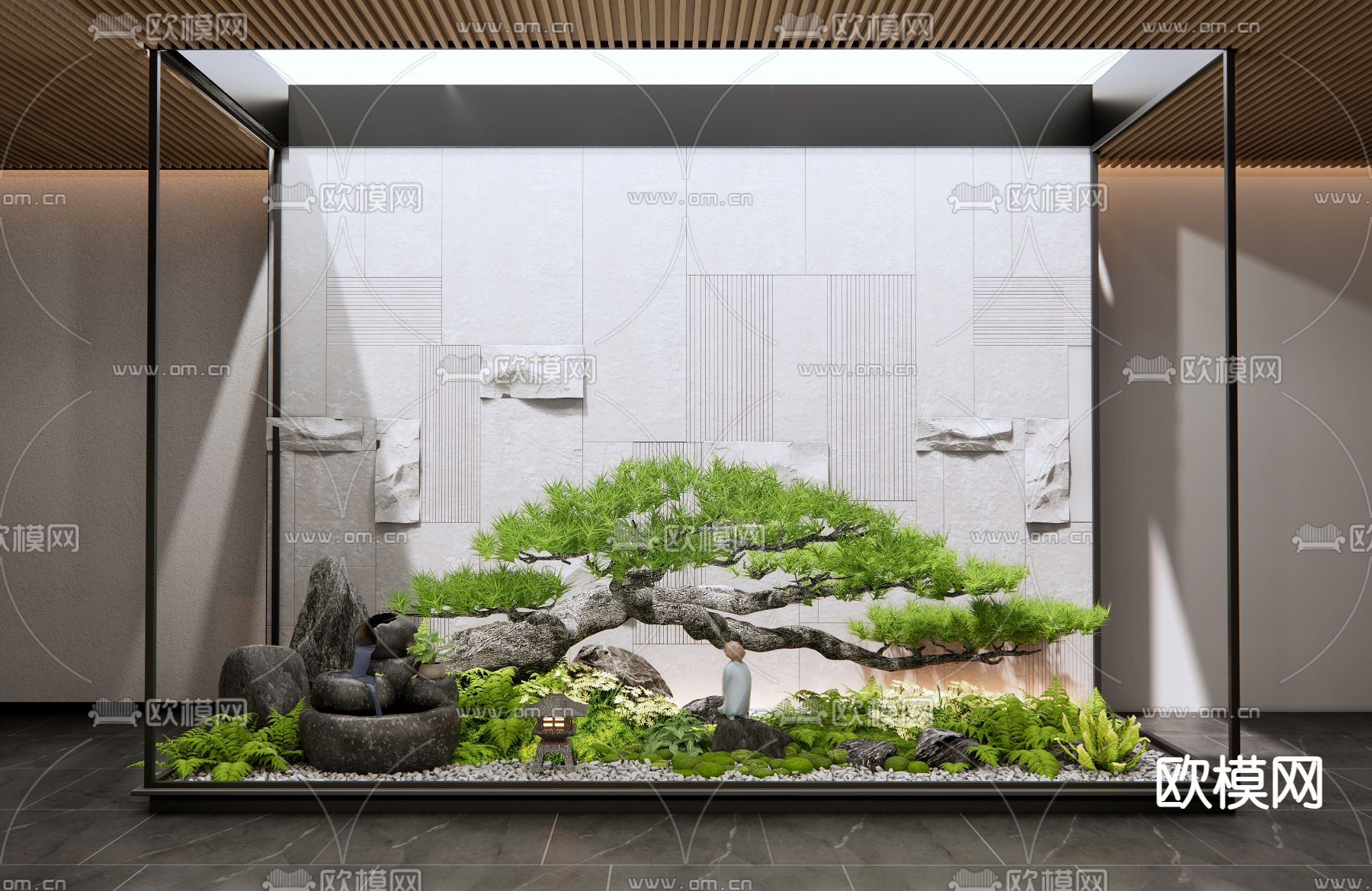 室内造景 植物堆3d模型下载