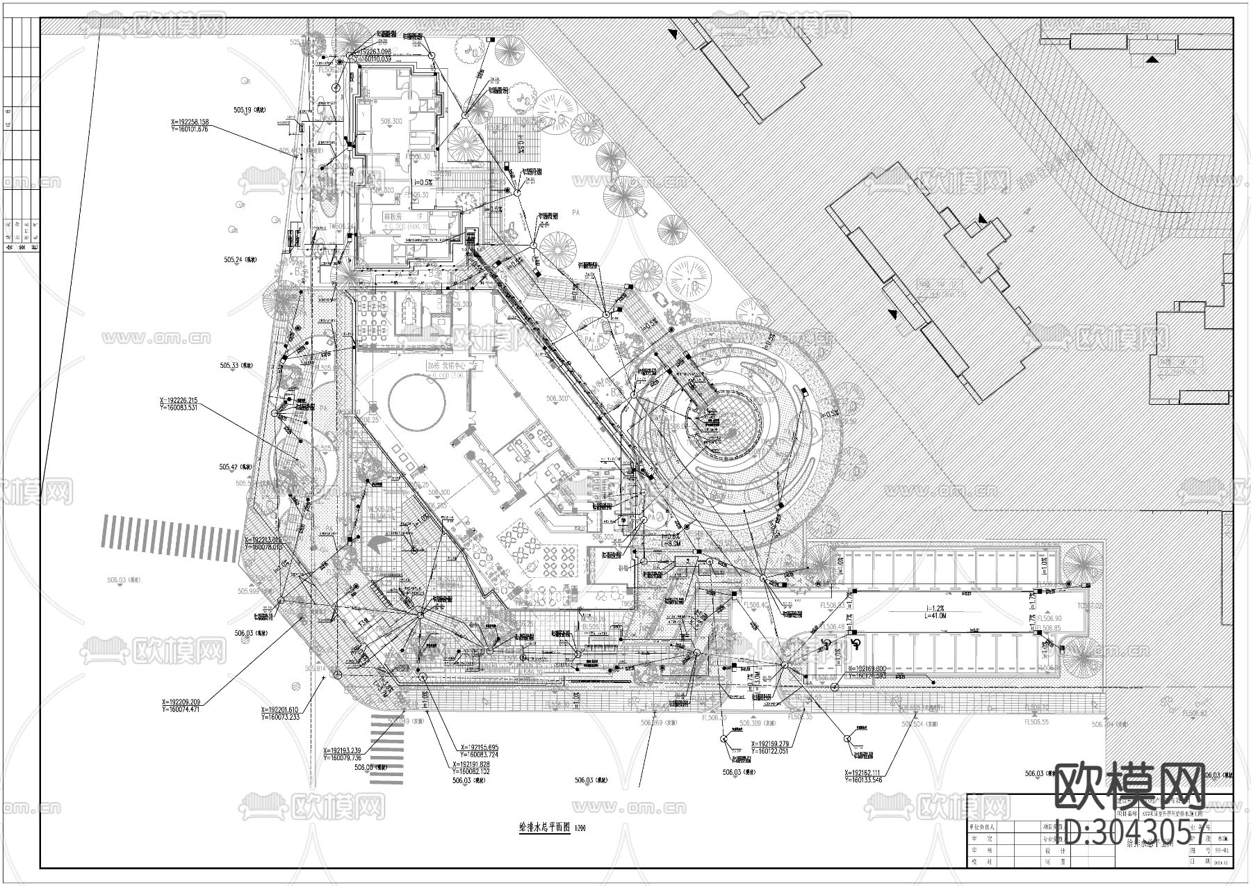 某地产室外园林景观给排水设计cad施工图下载（渲染图5）
