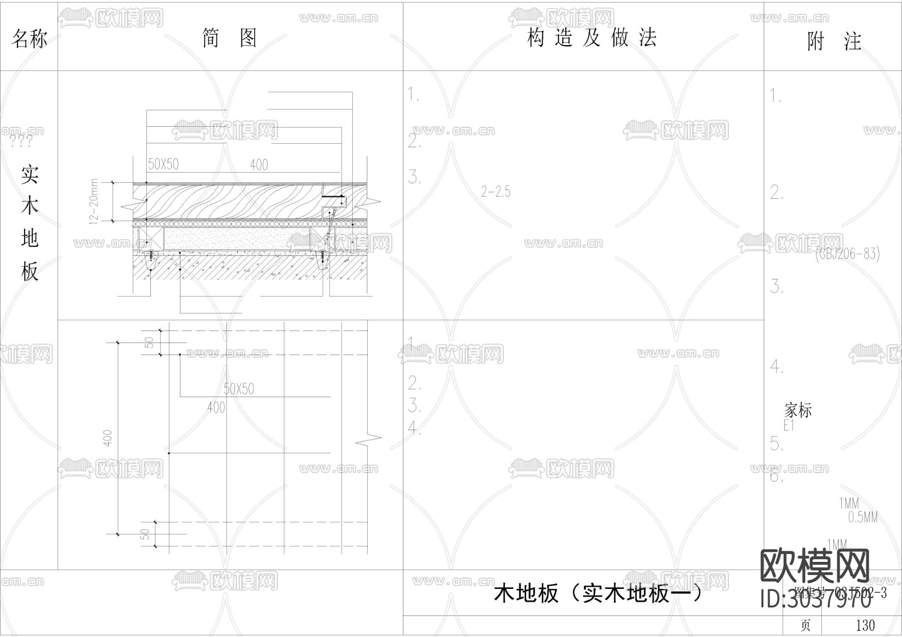 设计院标准图集 -木地板节点大样下载（渲染图2）
