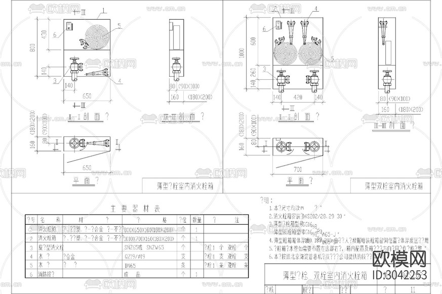 消火栓安装CAD施工图下载(渲染图4)