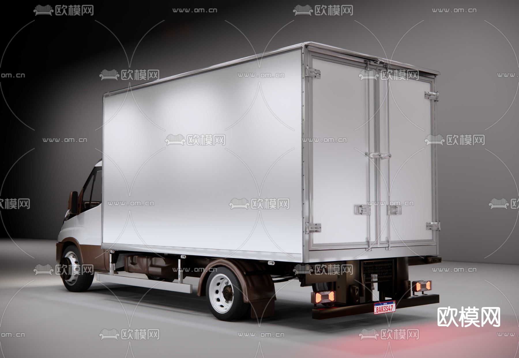 依维柯箱式货车su模型下载（渲染图3）