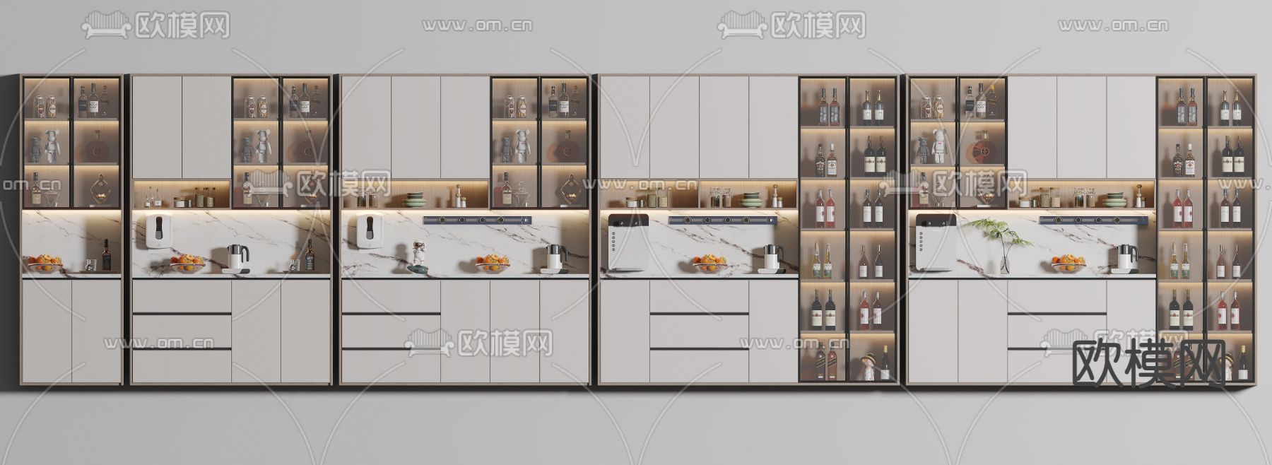 现代酒柜3d模型下载