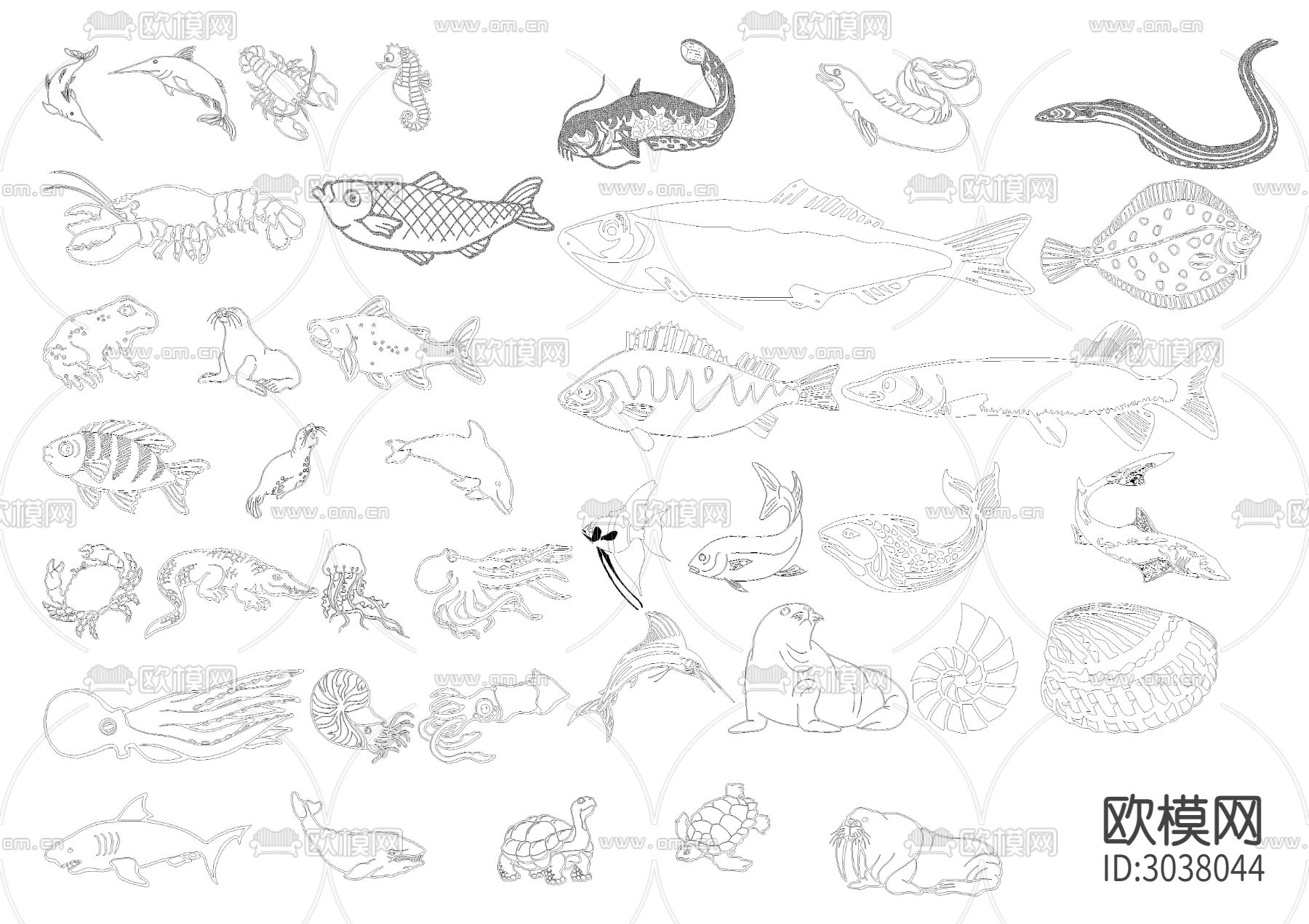 鱼CAD图库下载（渲染图3）