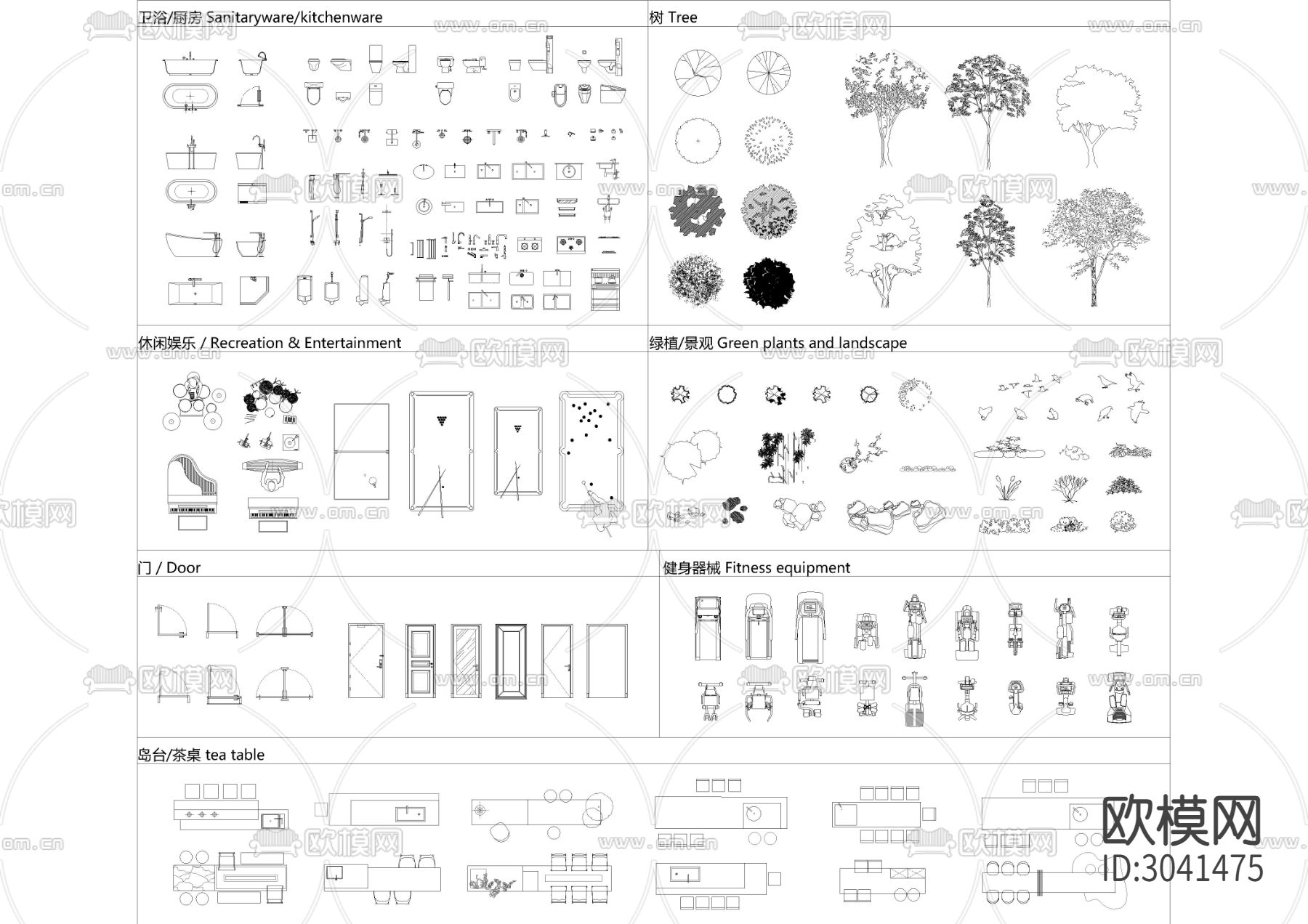 2023全品类家具CAD动态图库下载（渲染图3）
