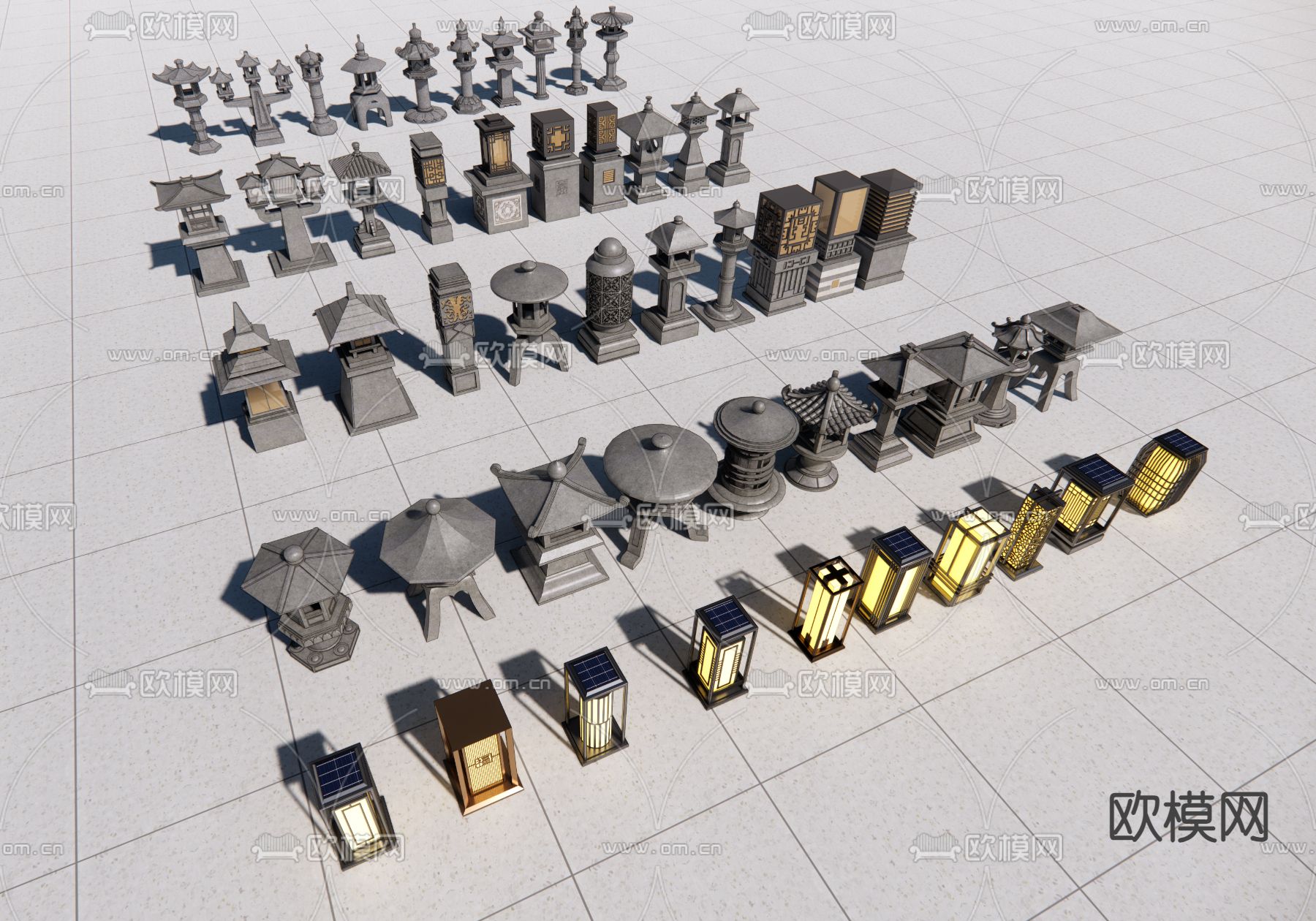 中式景观灯su模型下载（渲染图2）