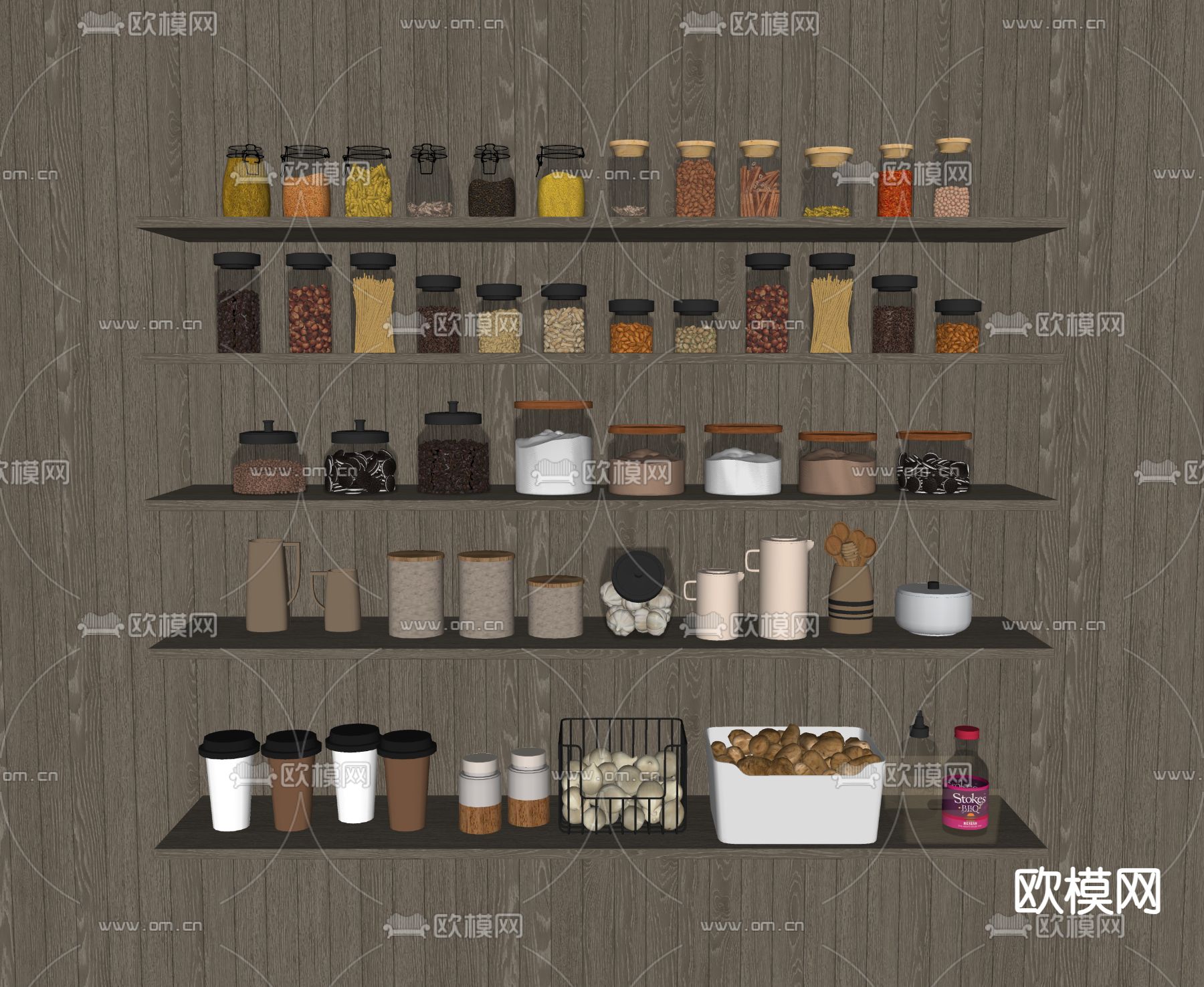 调料品su模型下载（渲染图1）