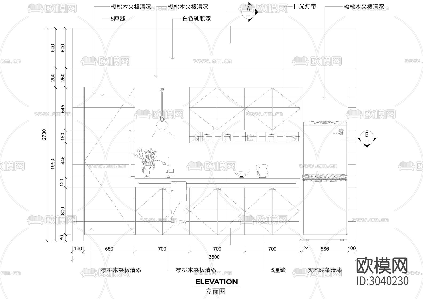 5套茶水台立面剖面节点大样图下载（渲染图4）