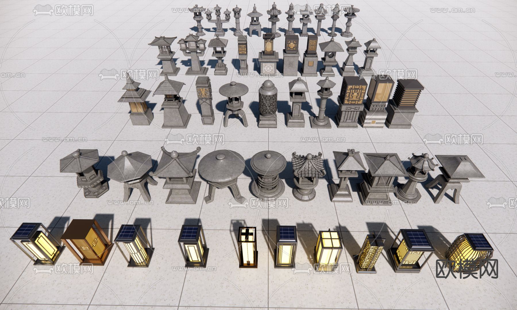 中式景观灯su模型下载（渲染图3）