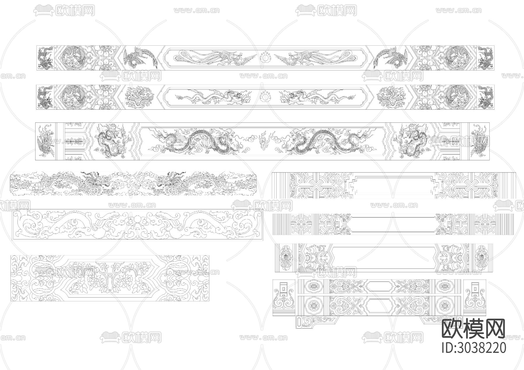 古建配件 麒麟狮子CAD图库下载（渲染图9）