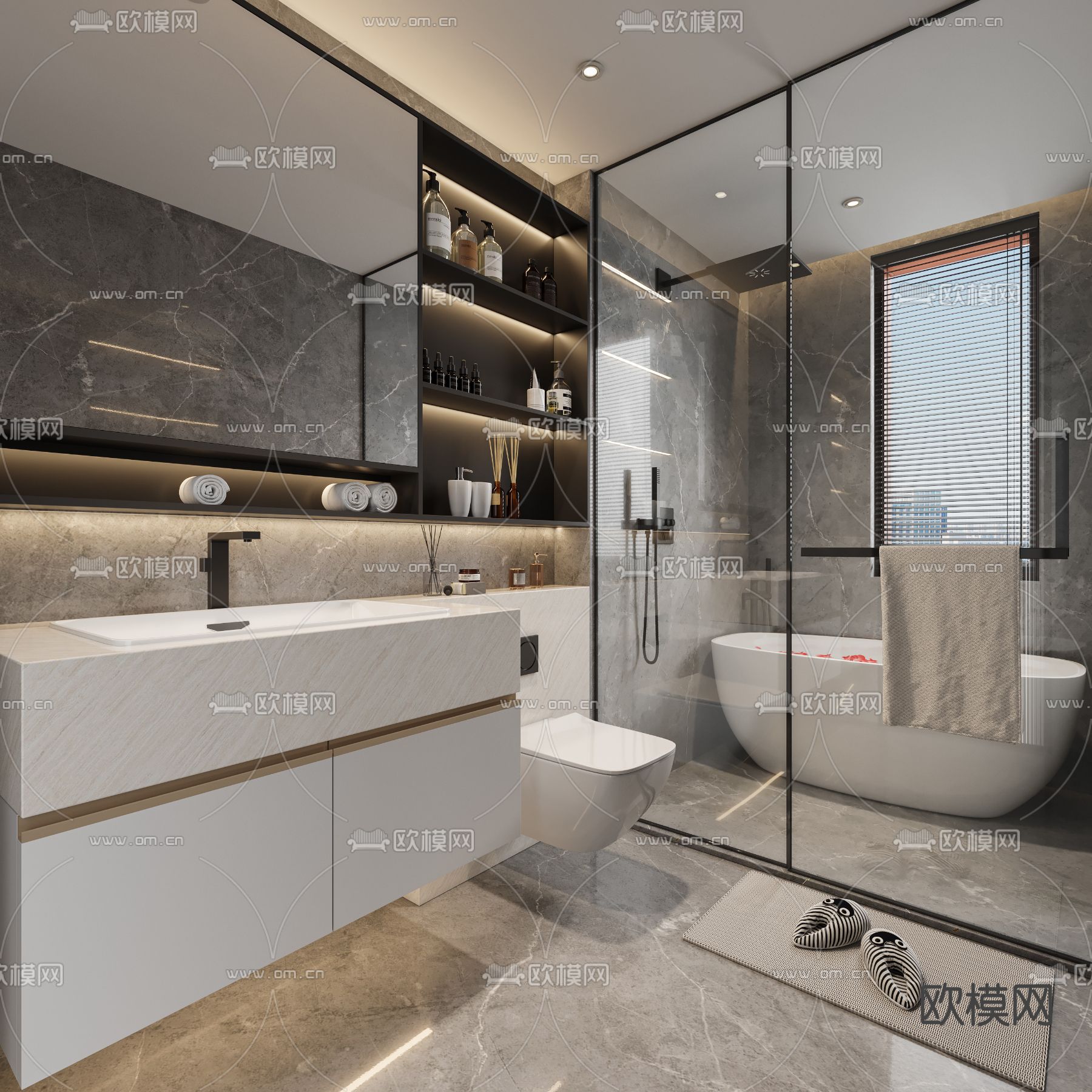 轻奢卫生间 浴室3d模型下载