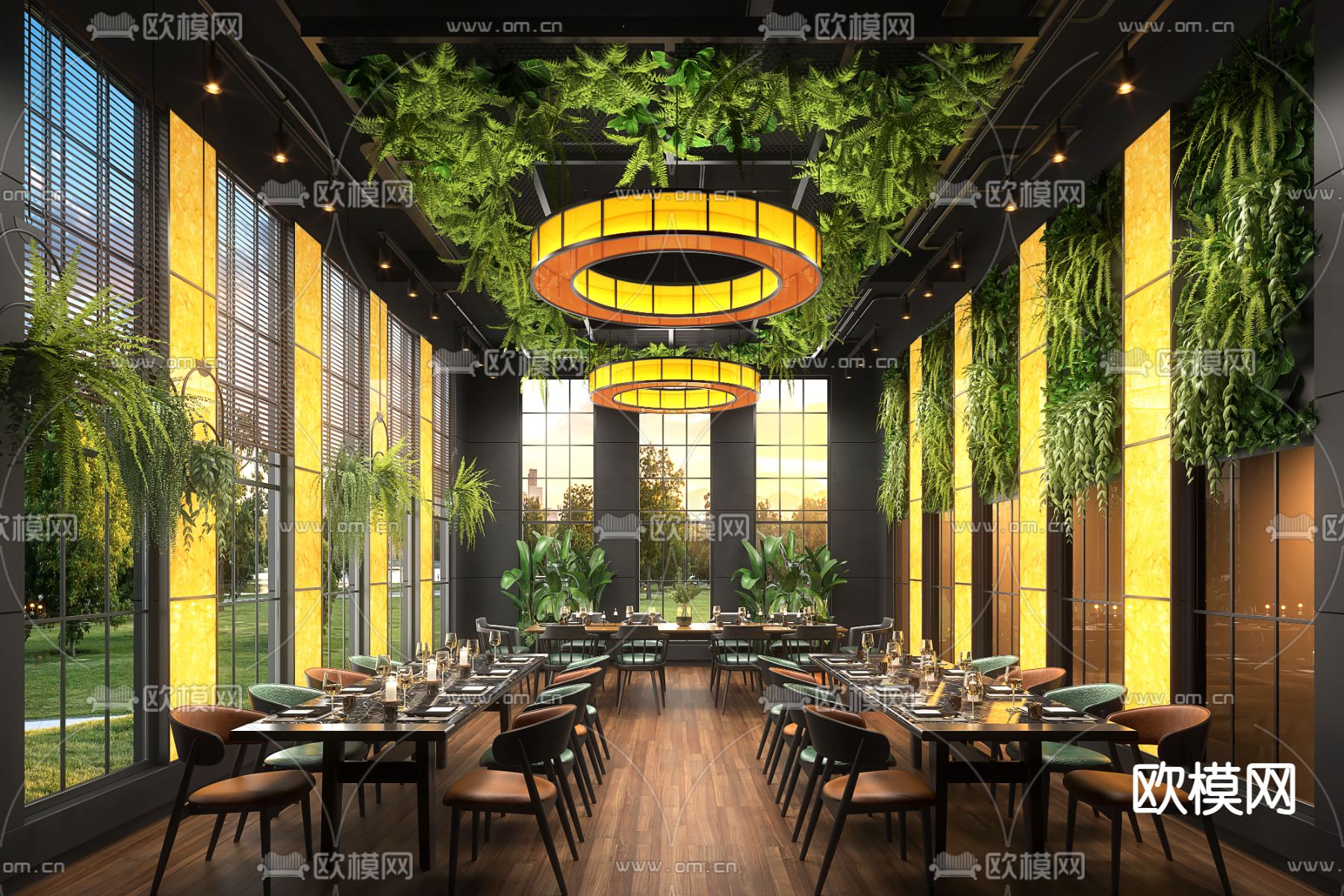 轻奢西餐厅 网红餐厅3d模型下载