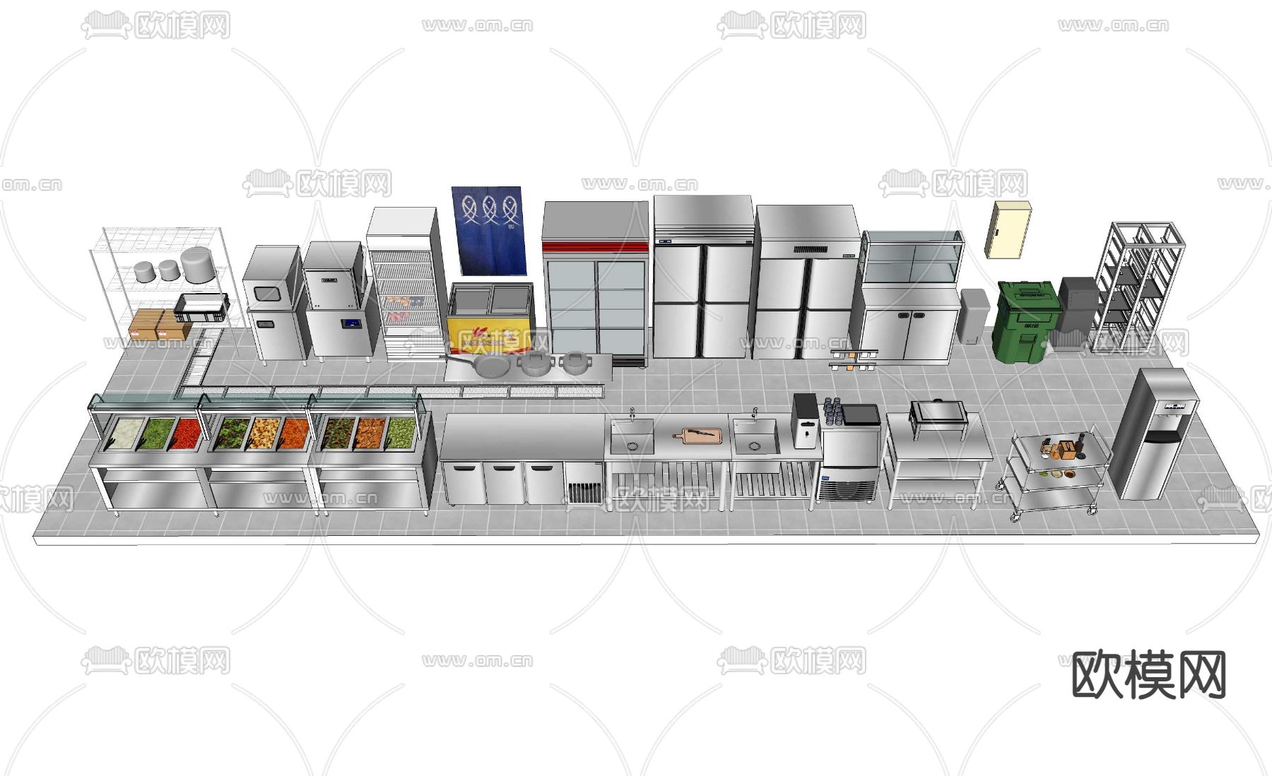 冰箱 冰柜su模型下载（渲染图3）