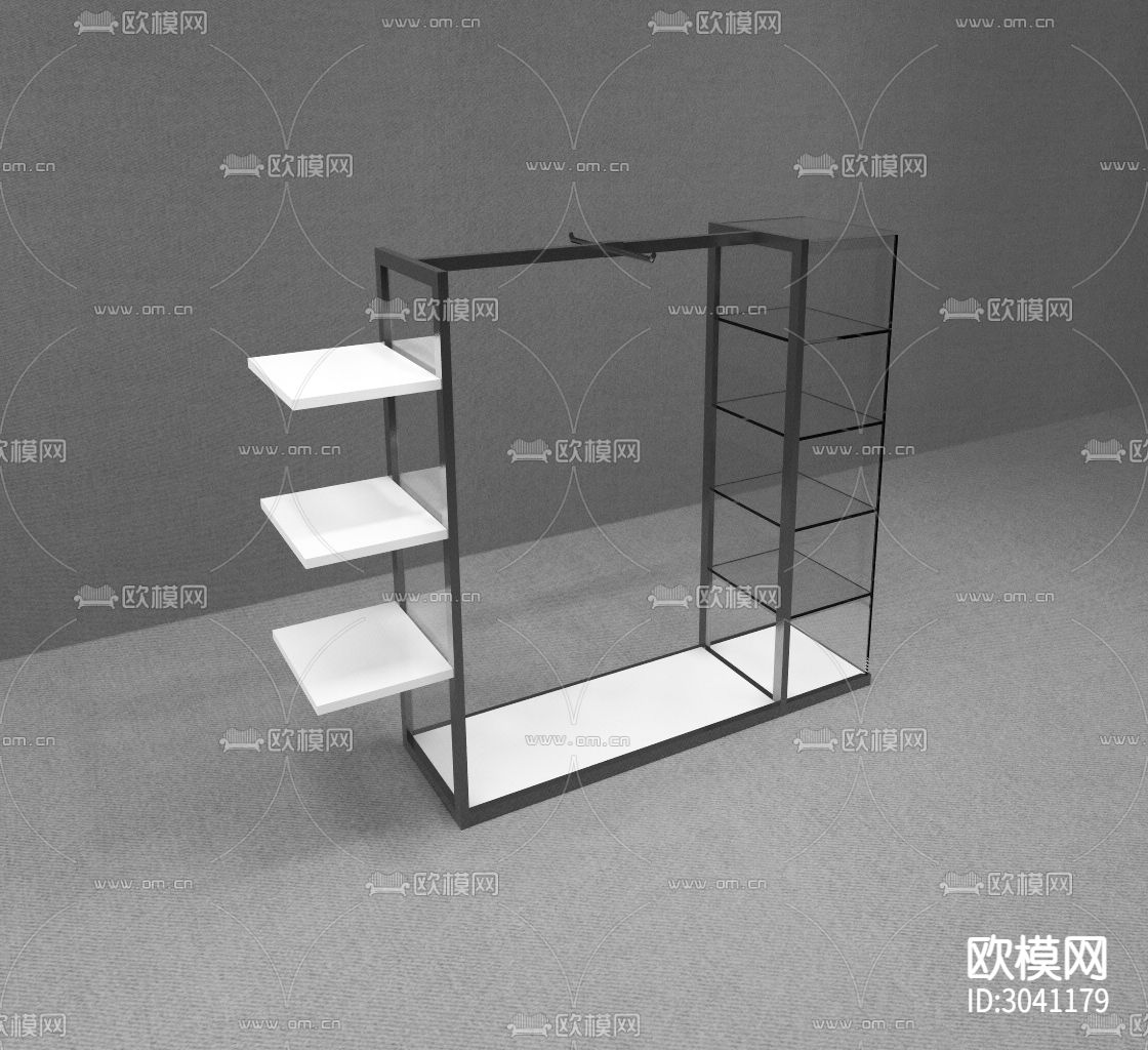 三款服装货架节点大样图下载（渲染图6）