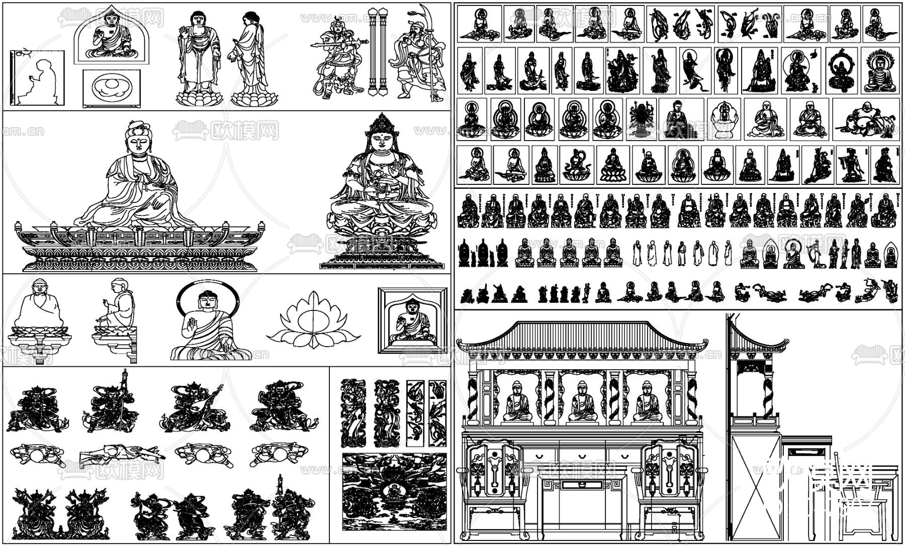 佛像 观音 菩萨 神仙 佛 仙女 四大天王 神龛柜 佛龛