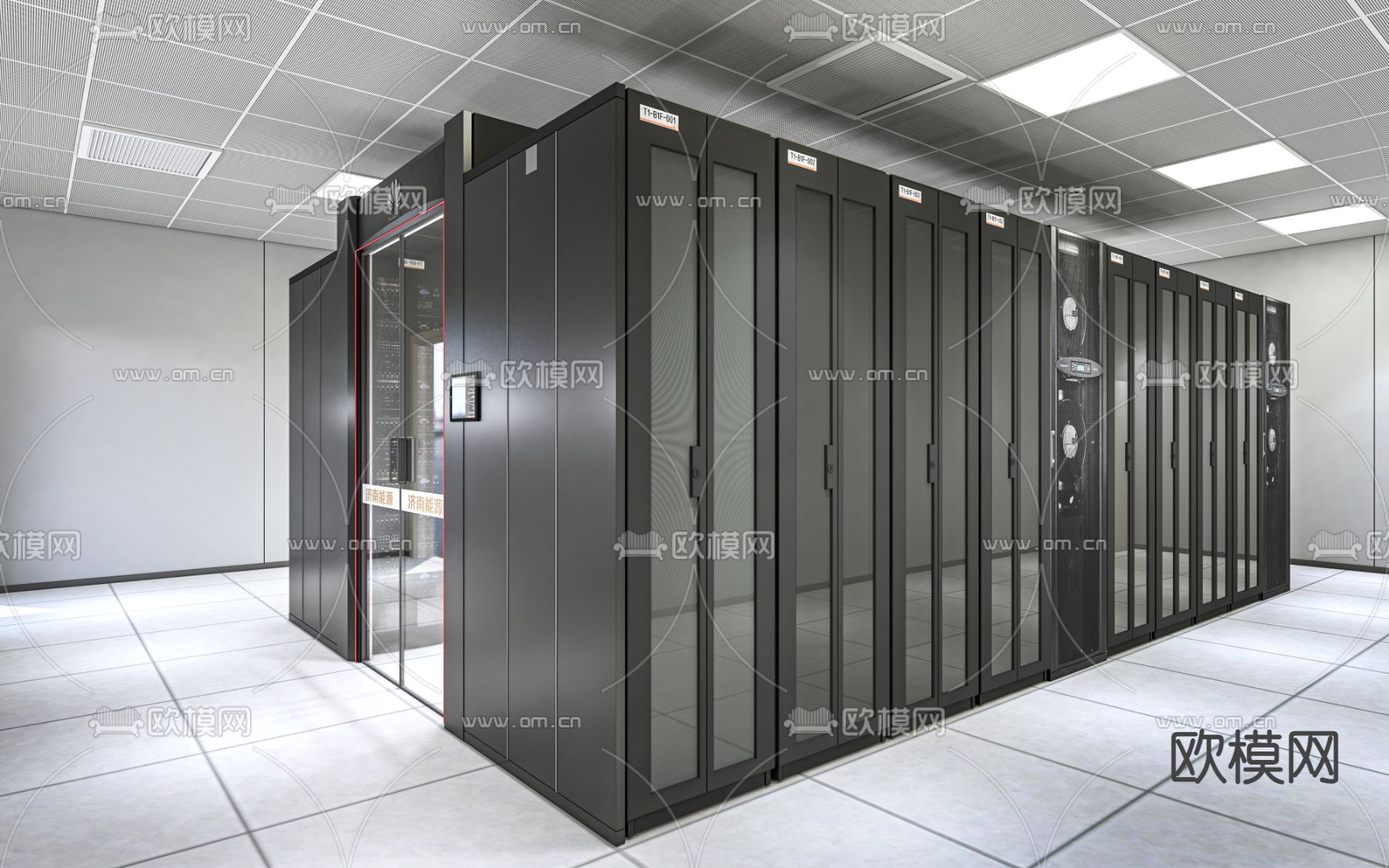 现代机房设备间su模型下载（渲染图2）