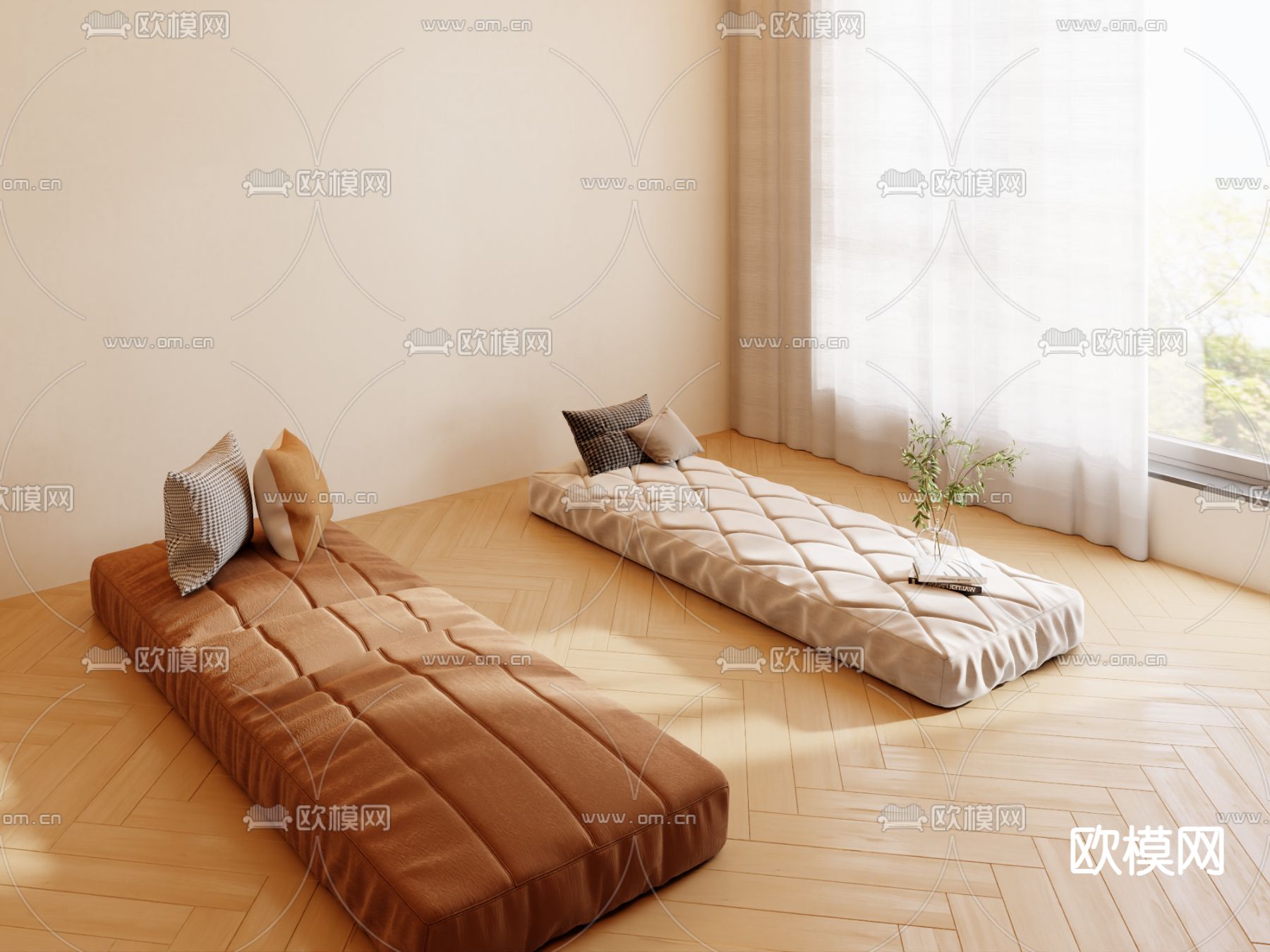 垫子 飘窗坐垫3d模型下载