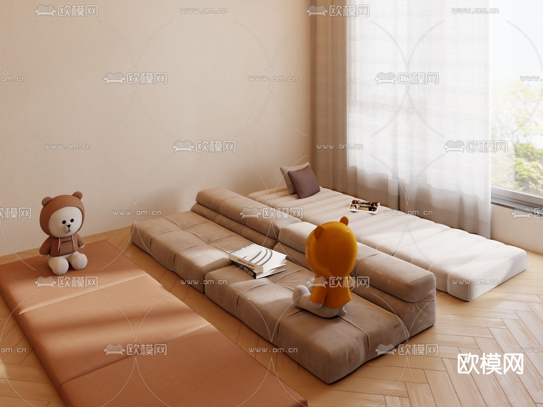 垫子 飘窗坐垫3d模型下载