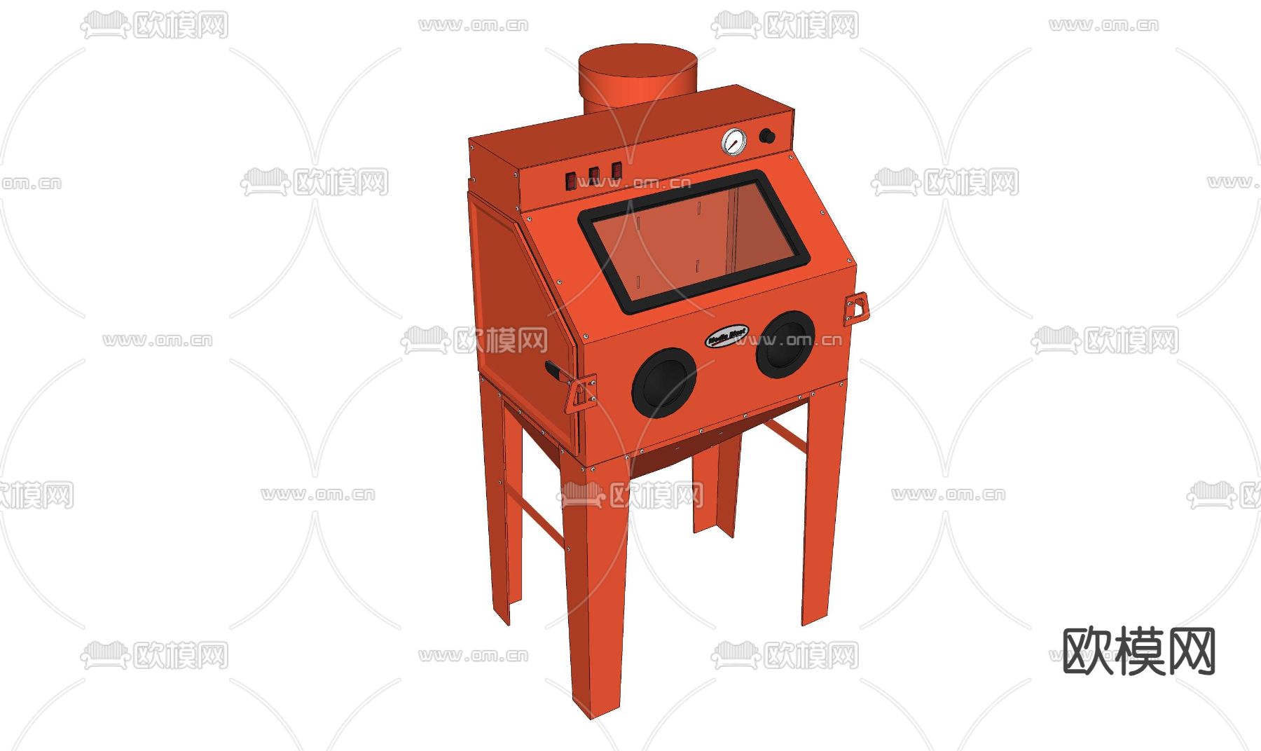 小型喷砂机su模型下载（渲染图1）
