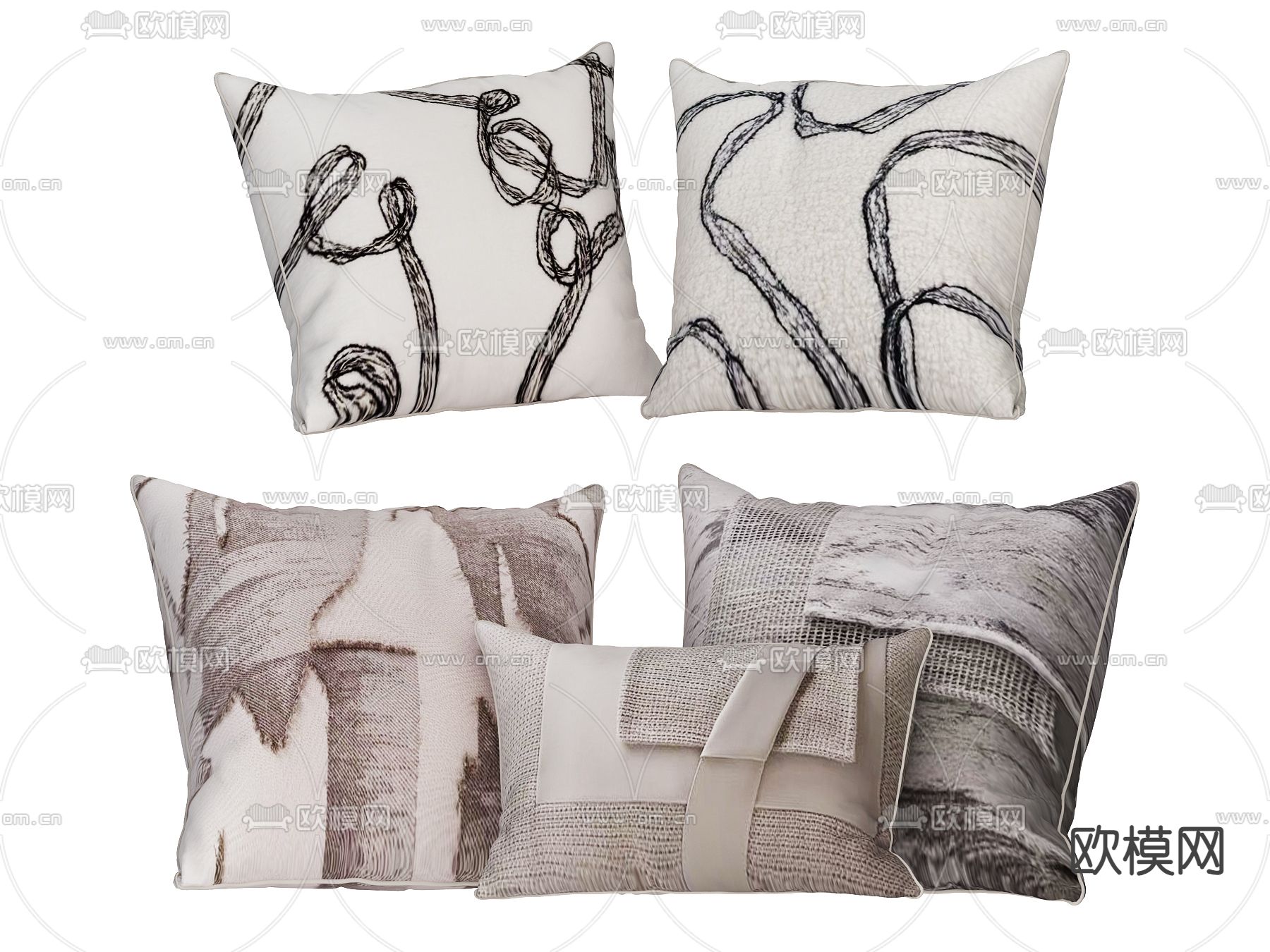 轻奢抱枕 靠枕 枕头3d模型下载