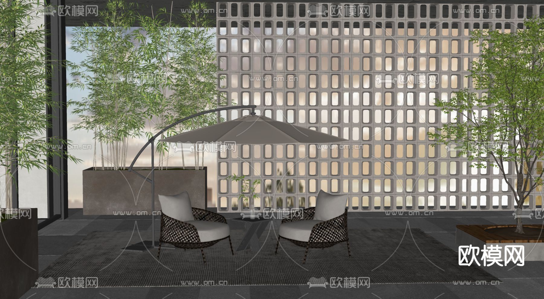 户外桌椅 露营桌椅 折叠桌椅su模型下载（渲染图1）