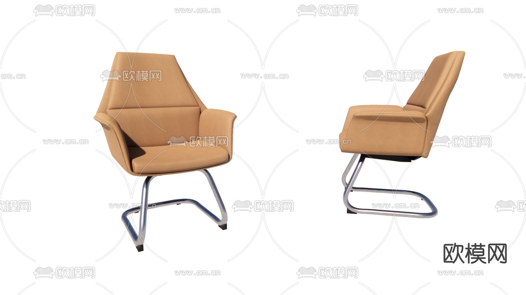 办公椅 弓形椅 会议椅su模型下载（渲染图2）