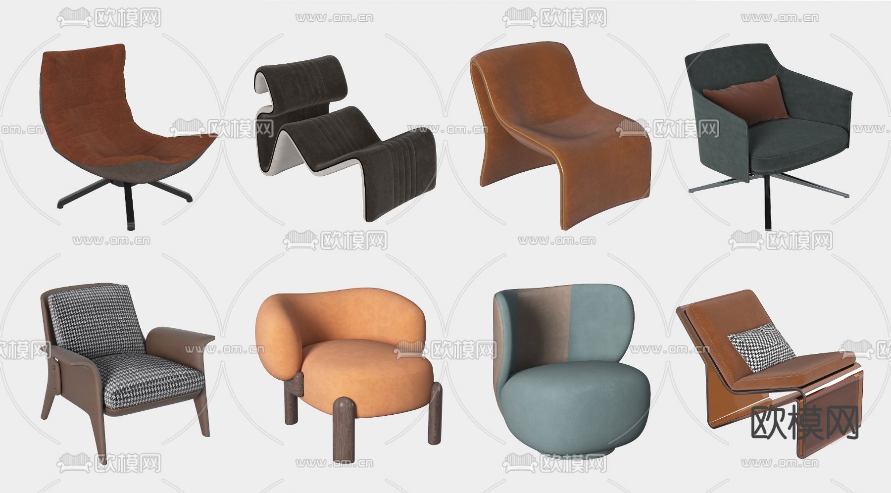 现代沙发椅 休闲椅3d模型下载