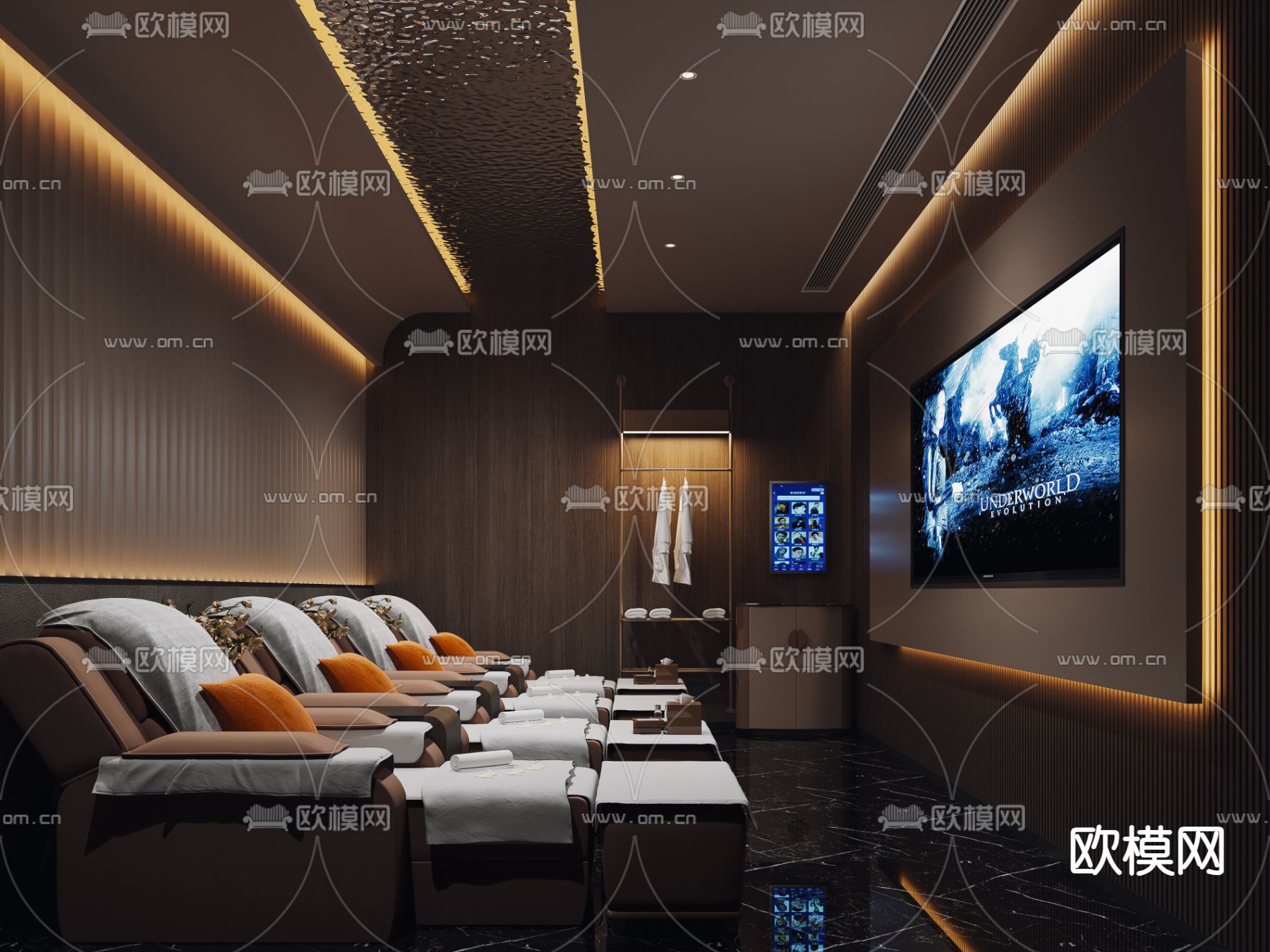 洗浴包厢 足浴包间3d模型下载