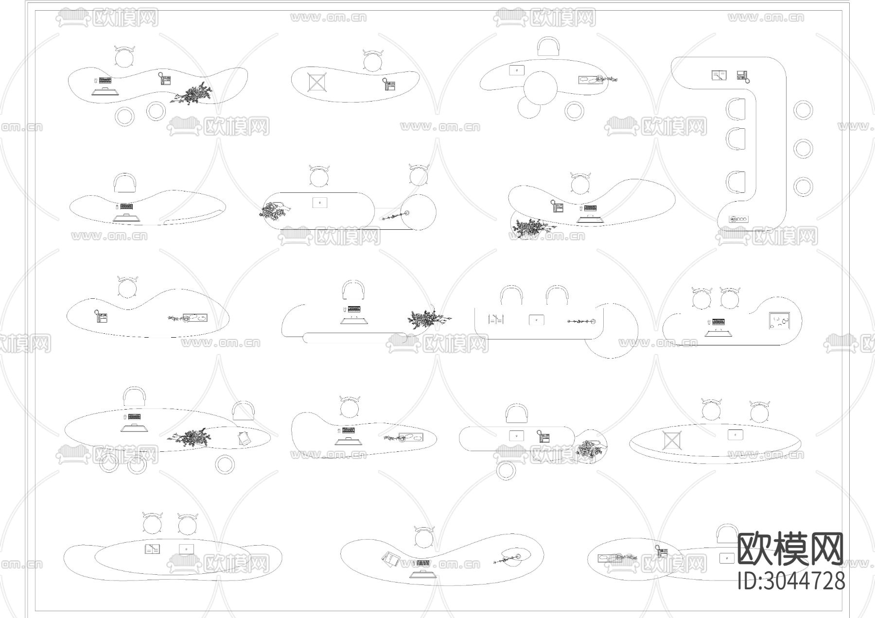前台服务台cad图库下载（渲染图1）