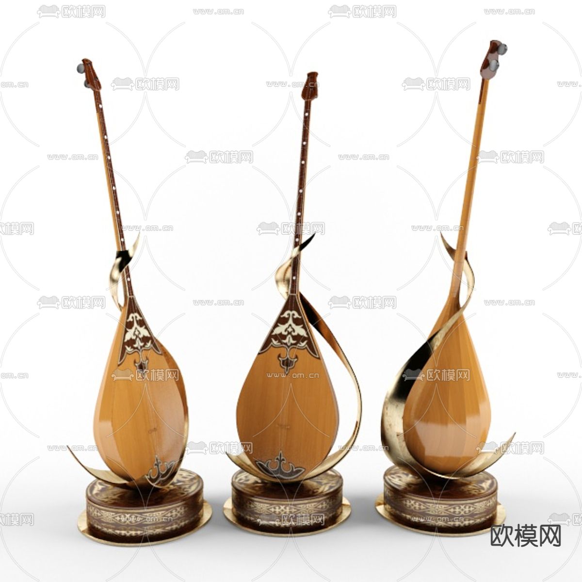 DOMBRA 乐器 冬不拉3d模型下载