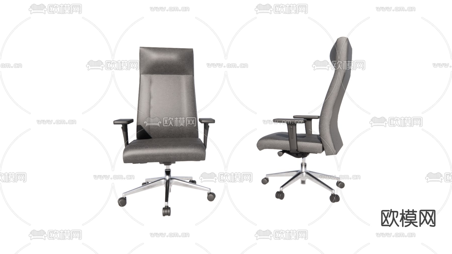 现代办公椅 皮椅 转椅su模型下载（渲染图2）