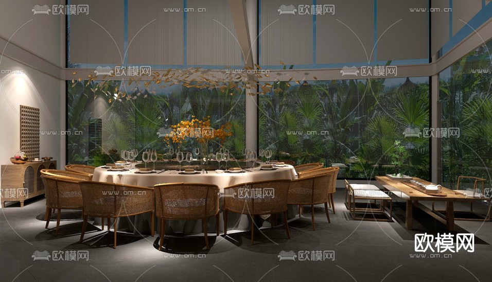 中餐厅包厢 包房免费3d模型下载_ID15070696_3dmax免费模型-欧模网