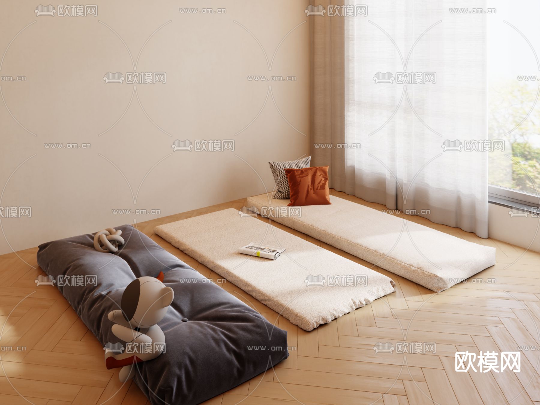 垫子 飘窗坐垫3d模型下载