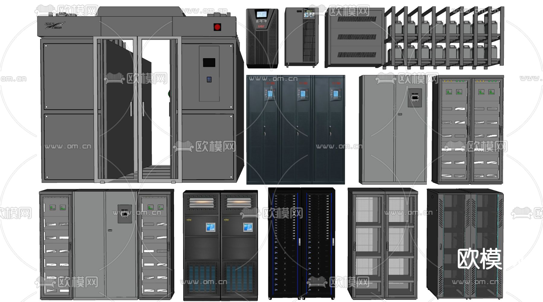 网络设备 弱电箱 配电箱su模型下载（渲染图1）
