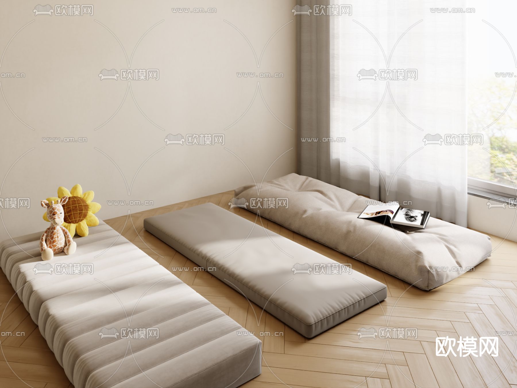 垫子 飘窗坐垫3d模型下载