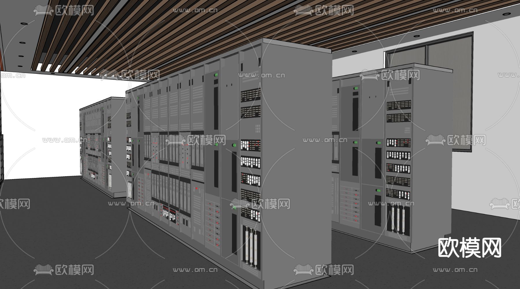 现代机房设备间su模型下载（渲染图1）