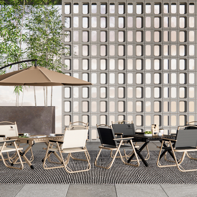  户外桌椅 露营桌椅 折叠桌椅su模型 