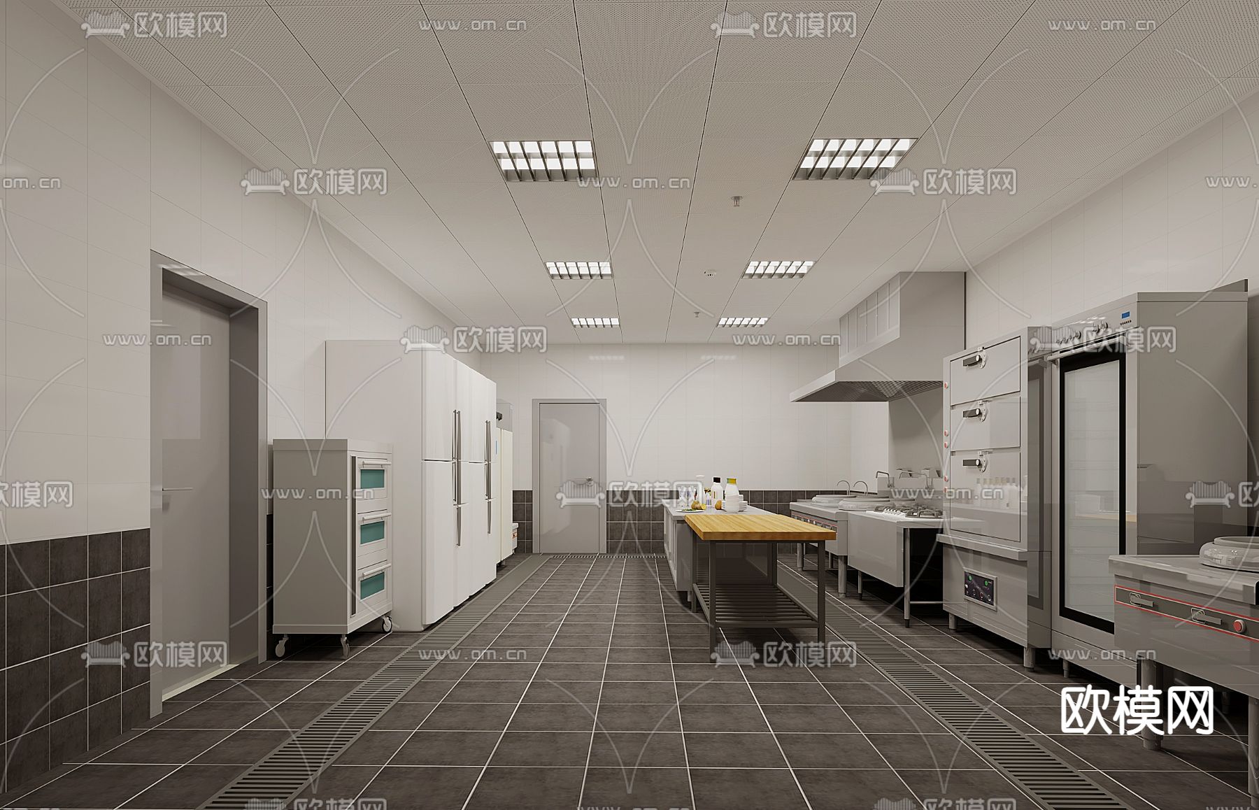 中央厨房 后厨3d模型下载