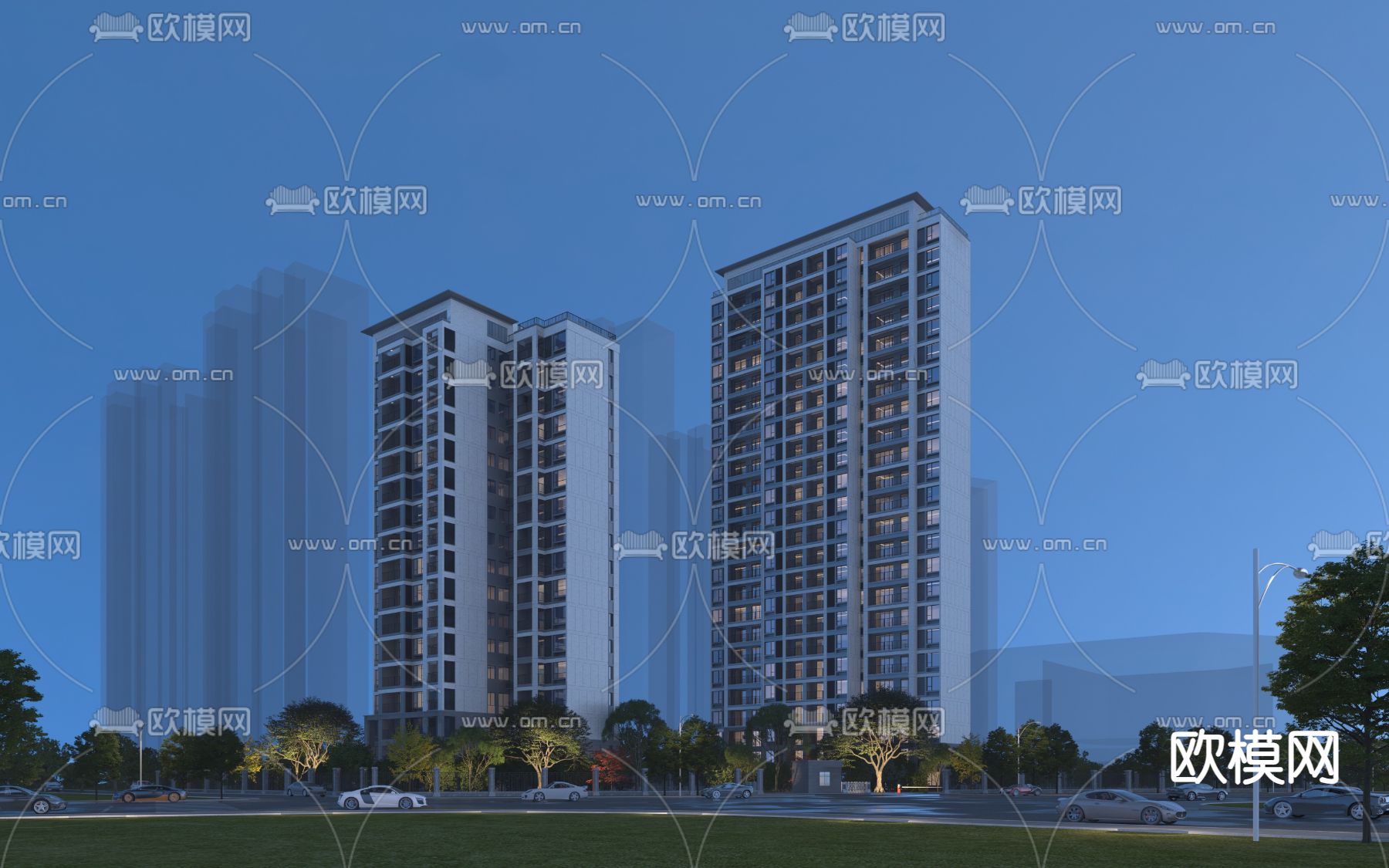 住宅楼外观免费3d模型下载