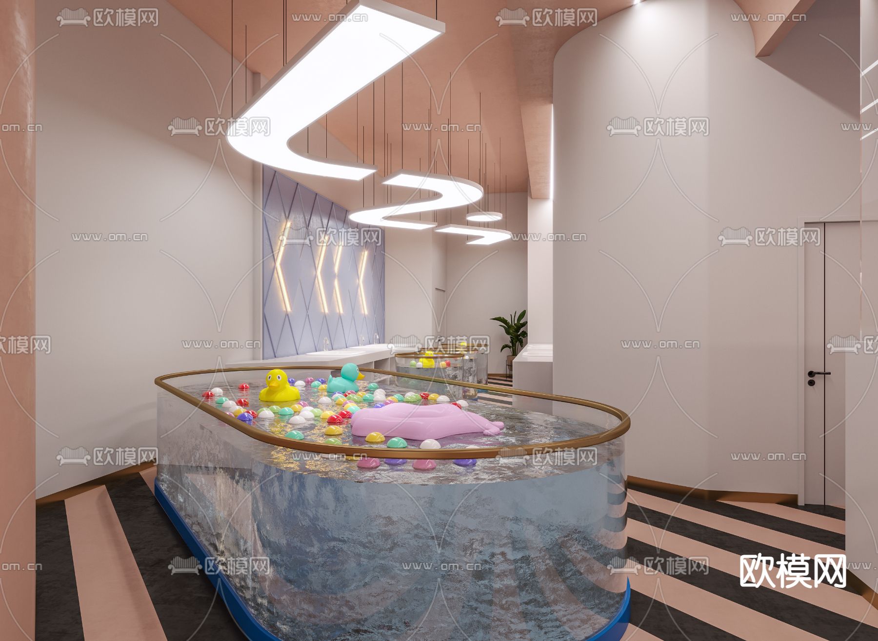 幼儿游泳馆3d模型下载（渲染图5）