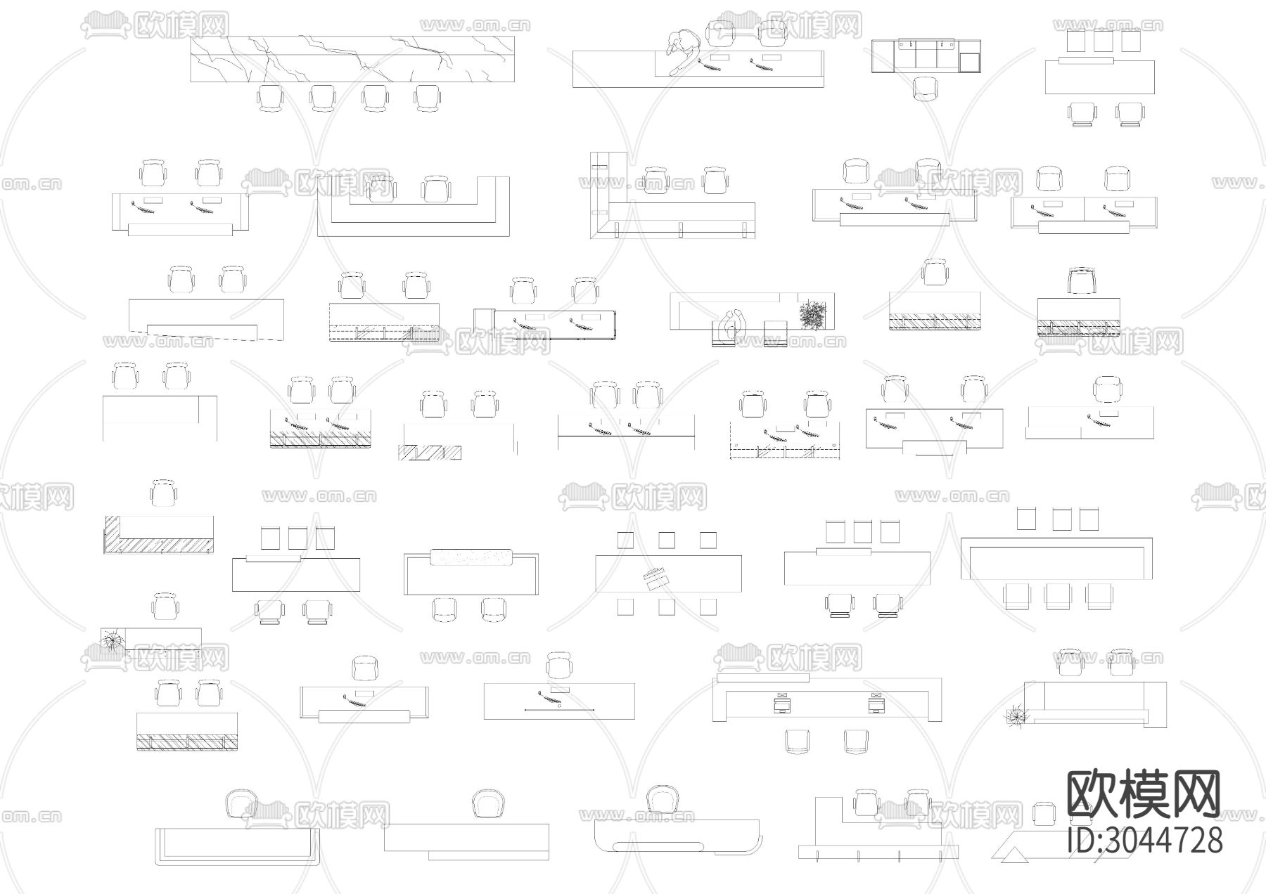 前台服务台cad图库下载（渲染图9）