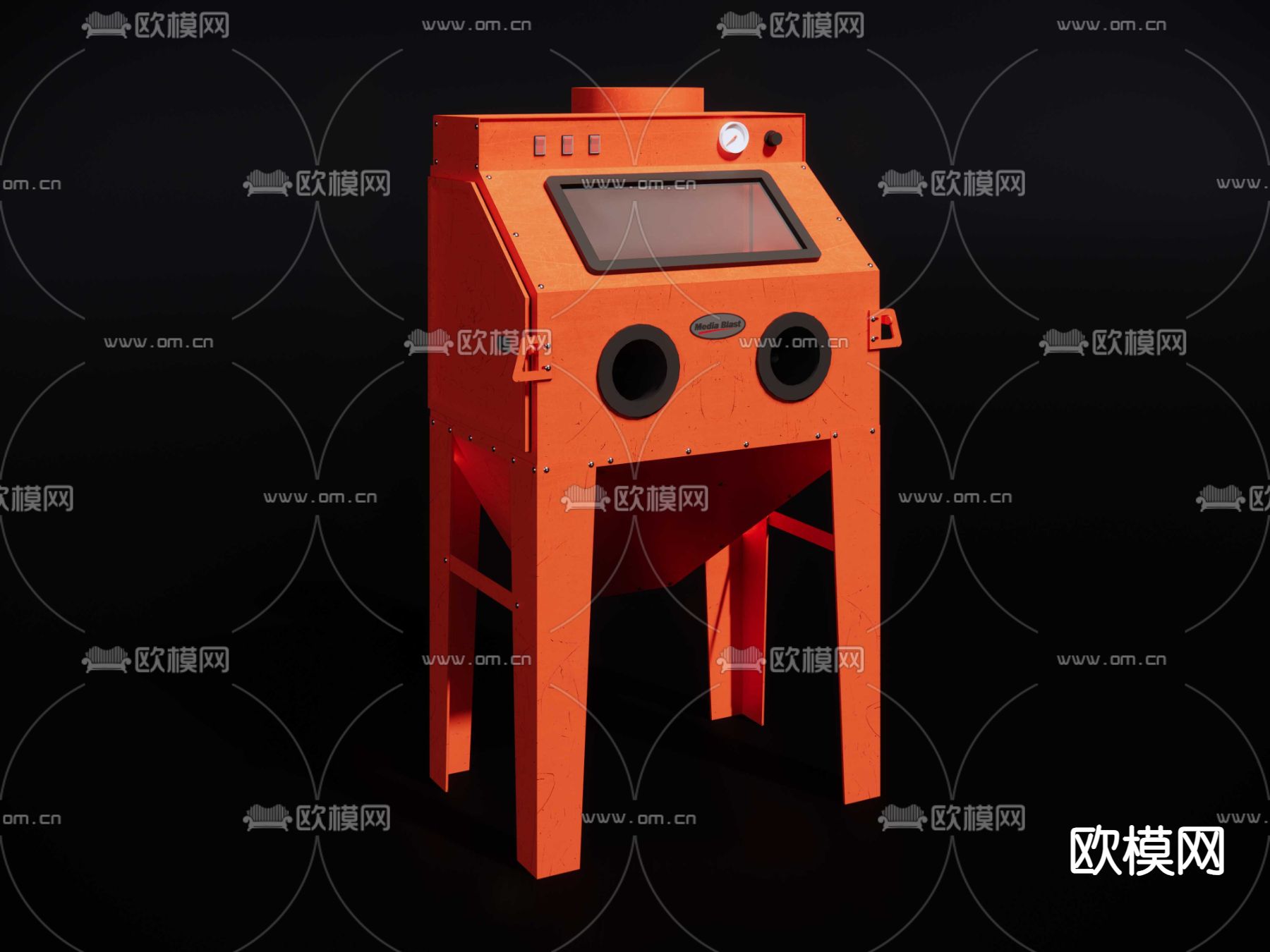 小型喷砂机su模型下载（渲染图2）