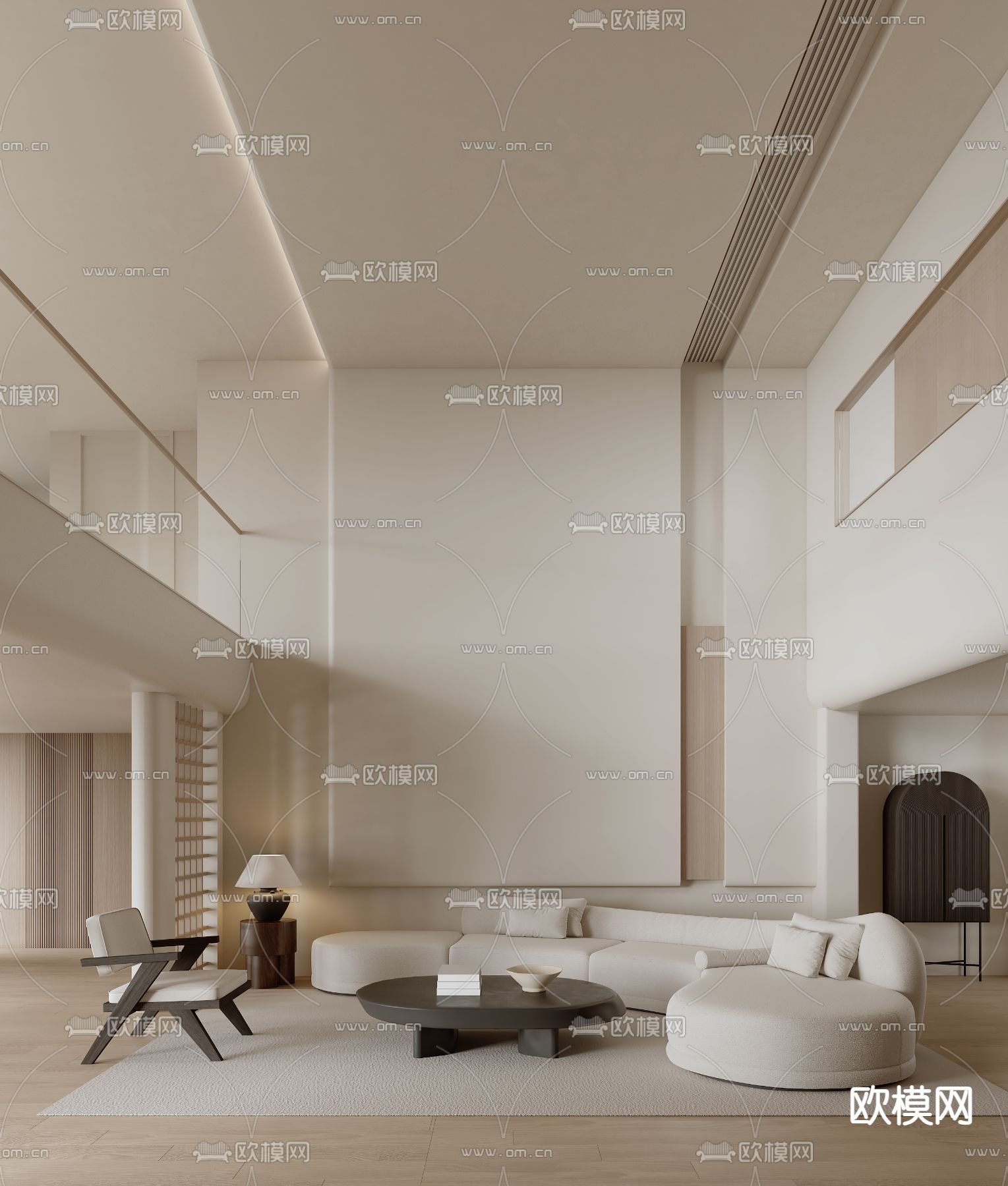 别墅大堂 别墅中空3d模型下载