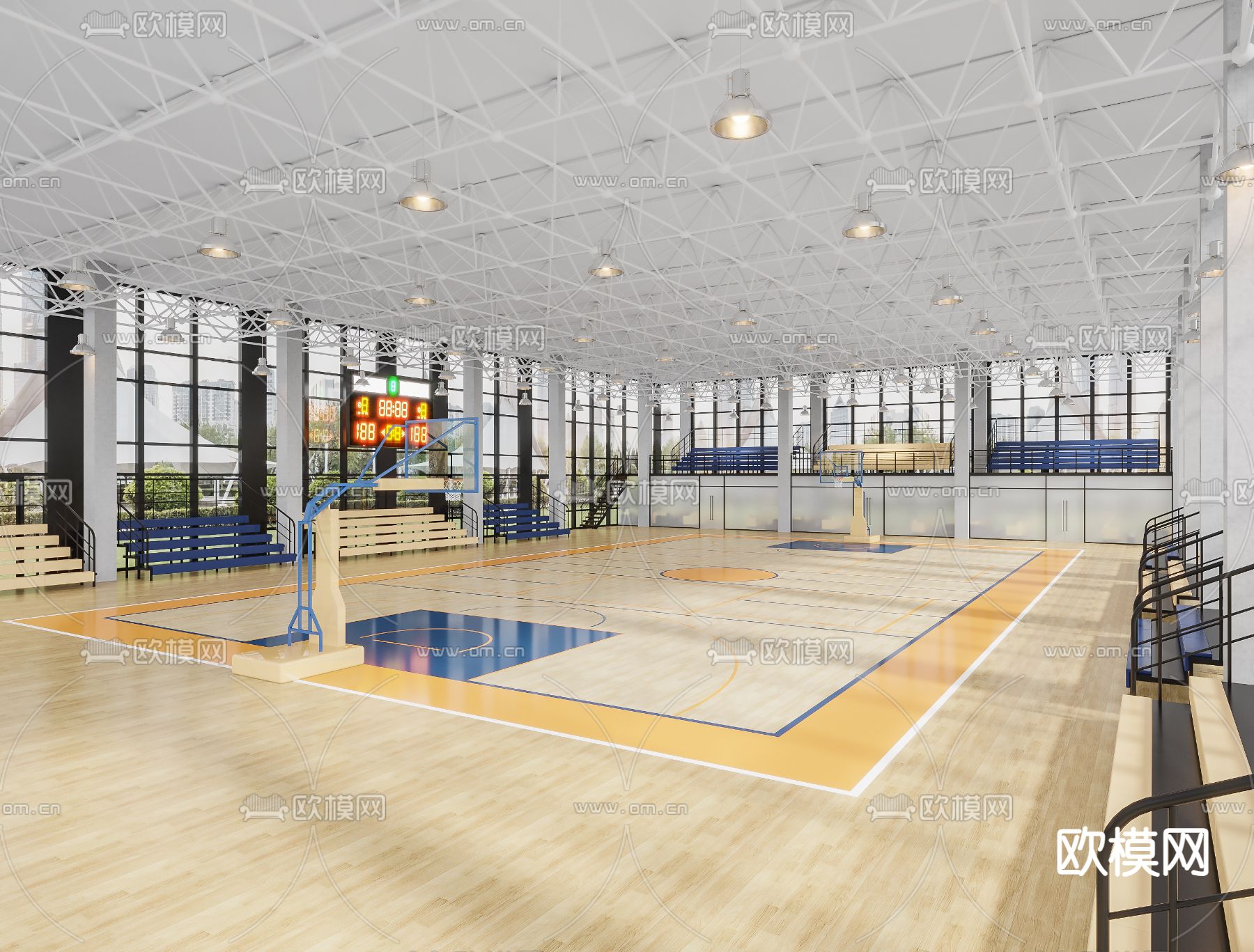 篮球场 球馆3d模型下载