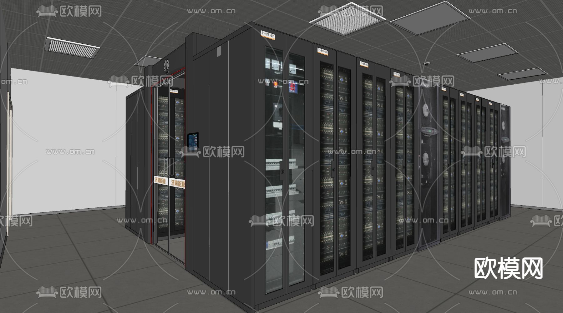 现代机房设备间su模型下载（渲染图1）