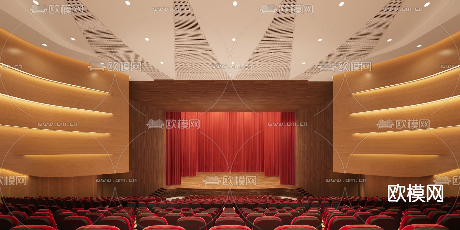 现代演讲厅 报告厅3d模型下载（渲染图1）