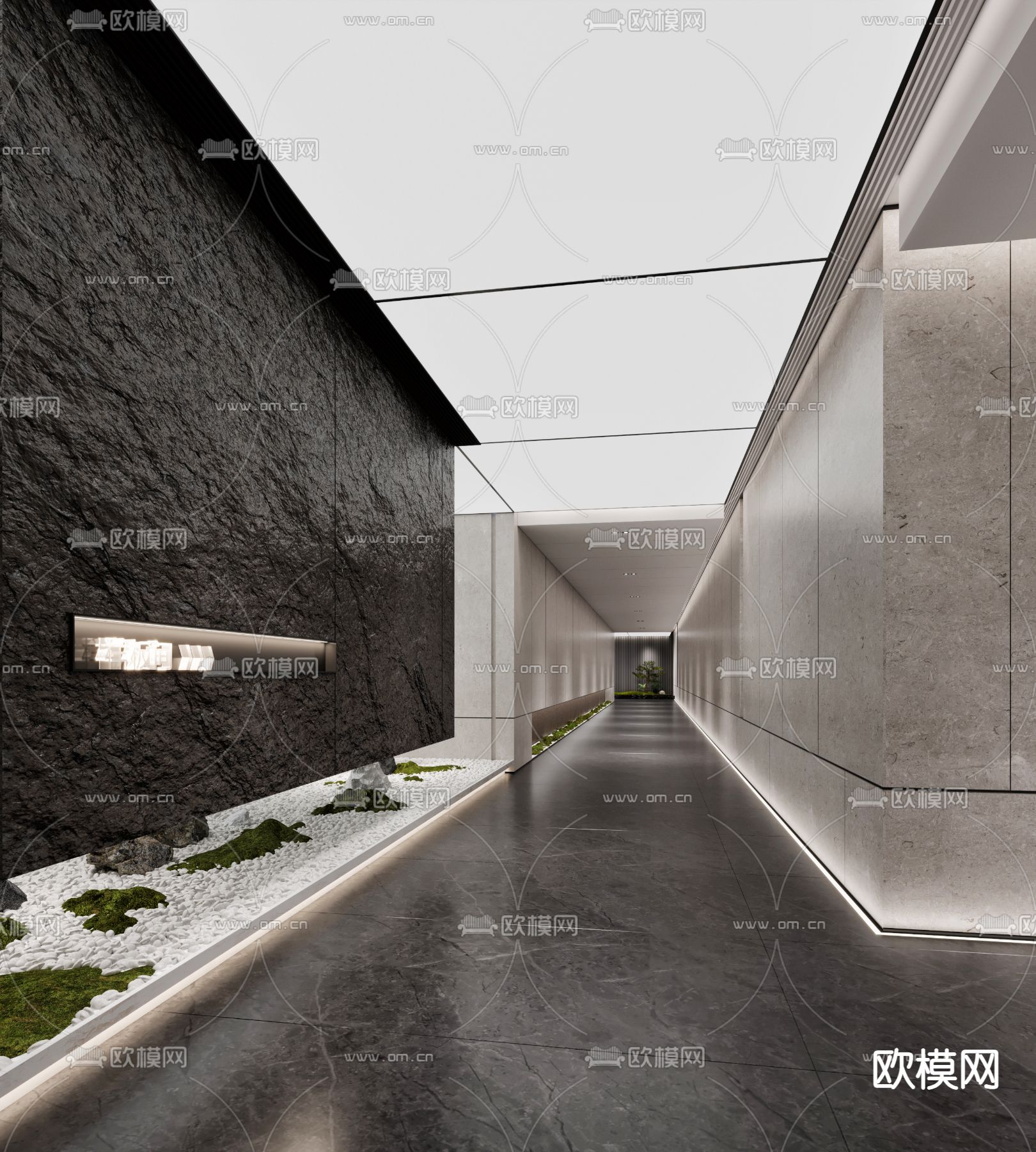 办公室走廊 过道3d模型下载