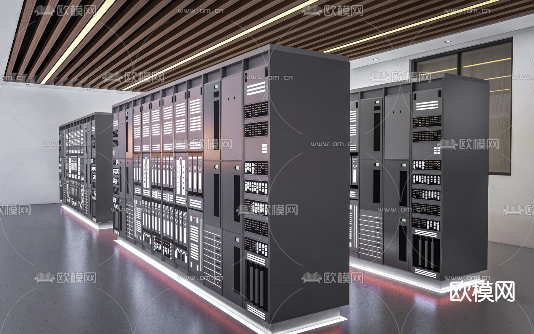 现代机房设备间su模型下载（渲染图2）